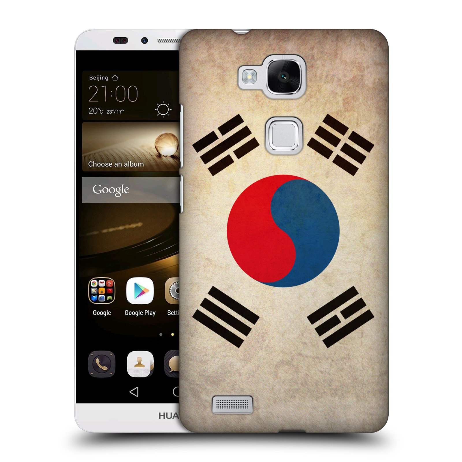 HEAD CASE plastový obal na mobil Huawei Mate 7 vzor VINTAGE VLAJKY JIŽNÍ KOREA