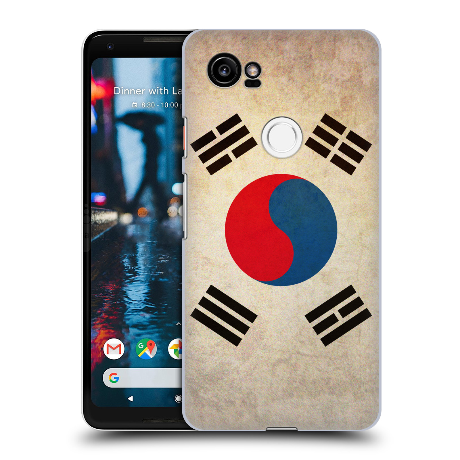 HEAD CASE plastový obal na mobil Google Pixel 2 XL vzor VINTAGE VLAJKY JIŽNÍ KOREA