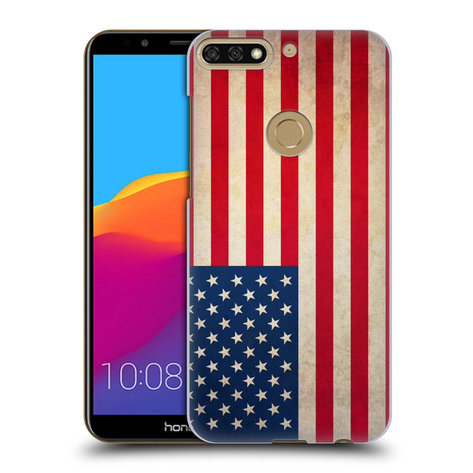 HEAD CASE plastový obal na mobil Honor 7c vzor VINTAGE VLAJKY SPOJENÉ STÁTY USA