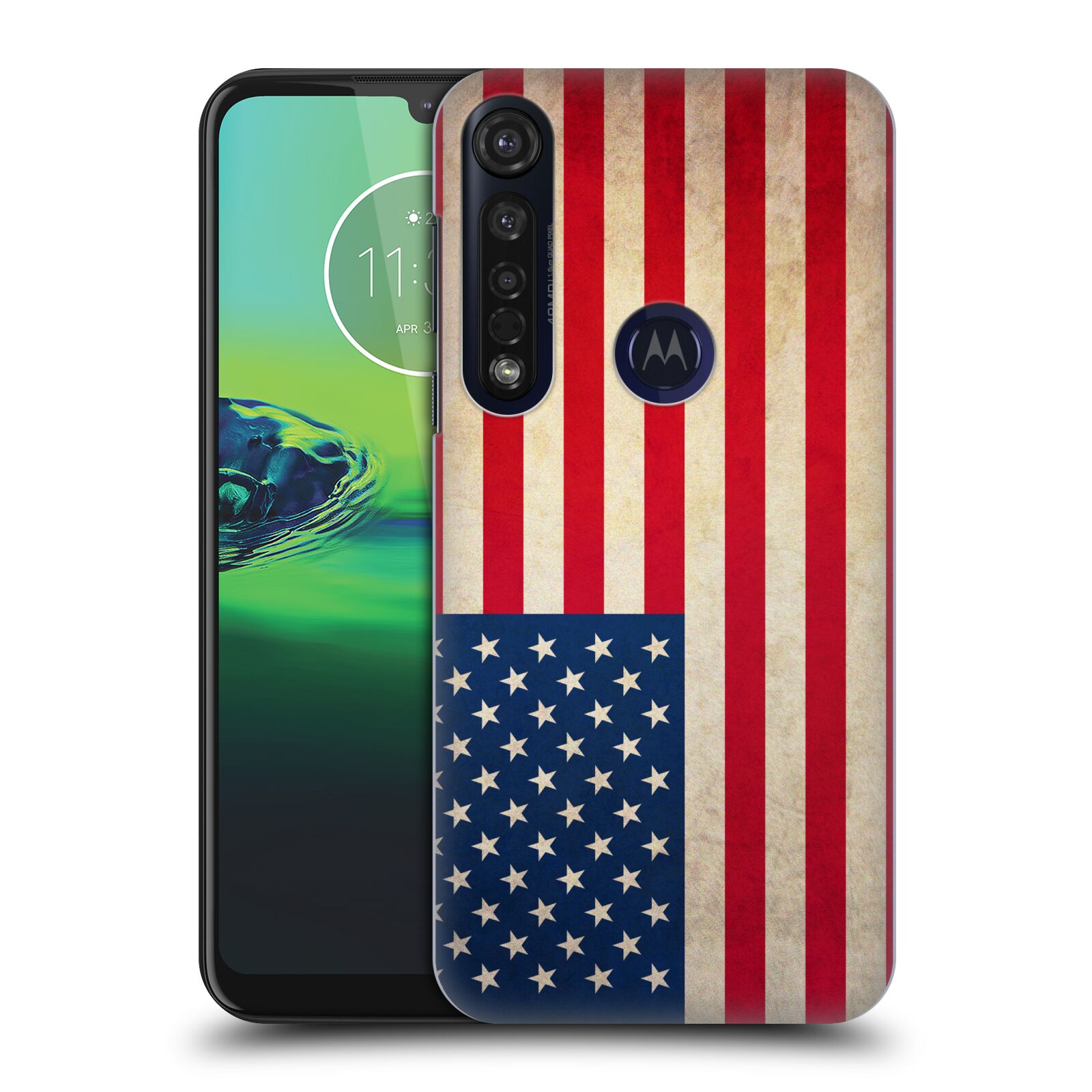 Pouzdro na mobil Motorola Moto G8 PLUS - HEAD CASE - vzor VINTAGE VLAJKY SPOJENÉ STÁTY USA