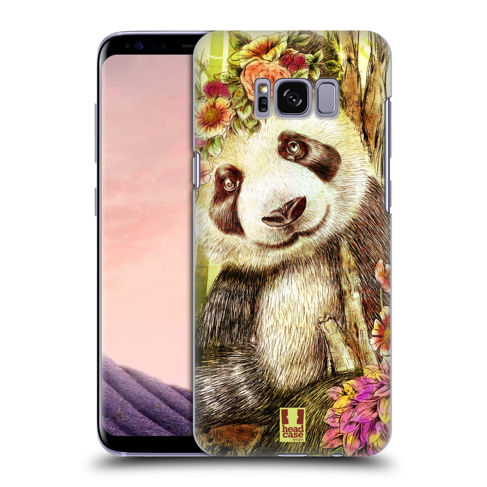 HEAD CASE plastový obal na mobil Samsung Galaxy S8 vzor Květinová zvířáta MEDVÍDEK PANDA