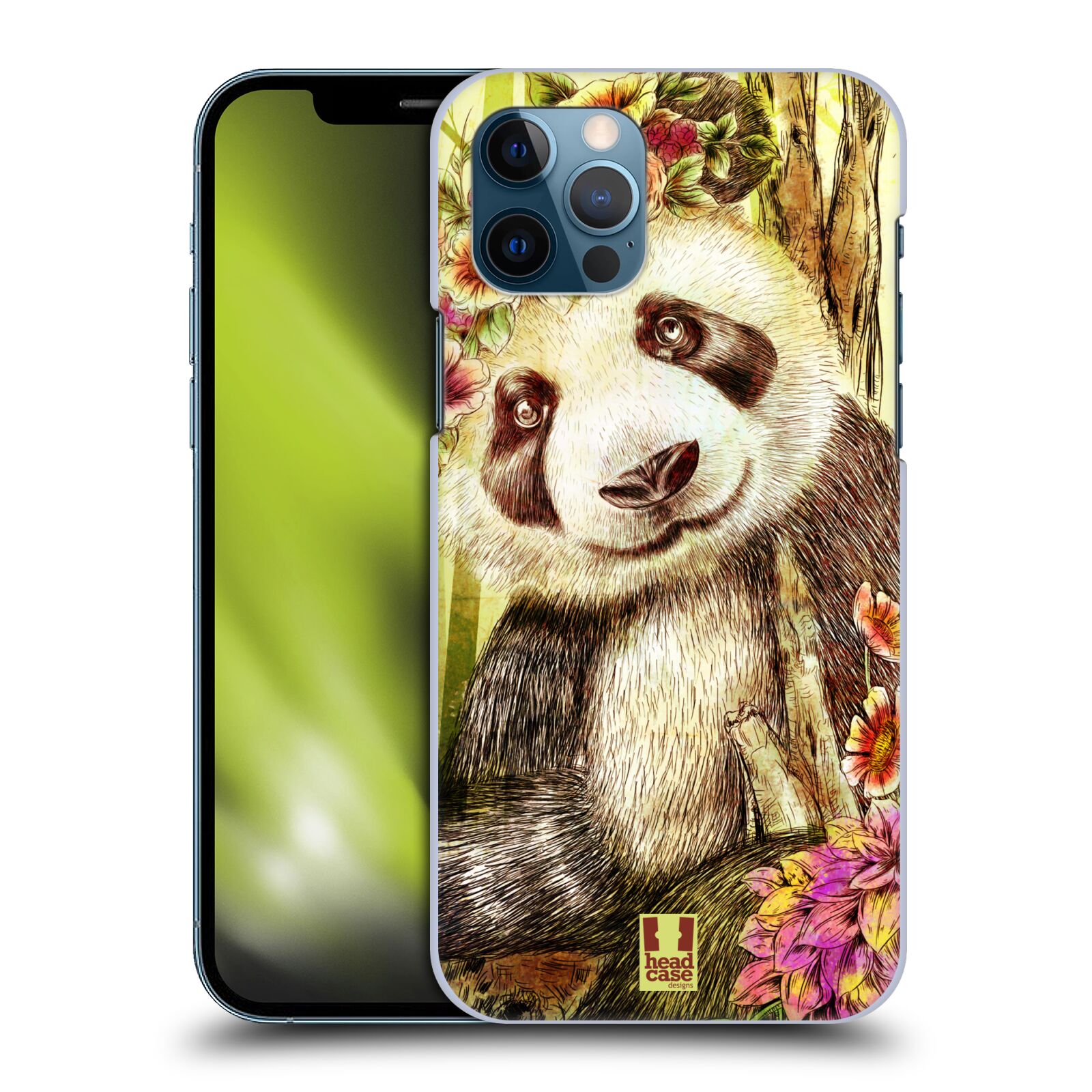 HEAD CASE plastový obal na mobil Apple Iphone 12 / Iphone 12 PRO vzor Květinová zvířáta MEDVÍDEK PANDA