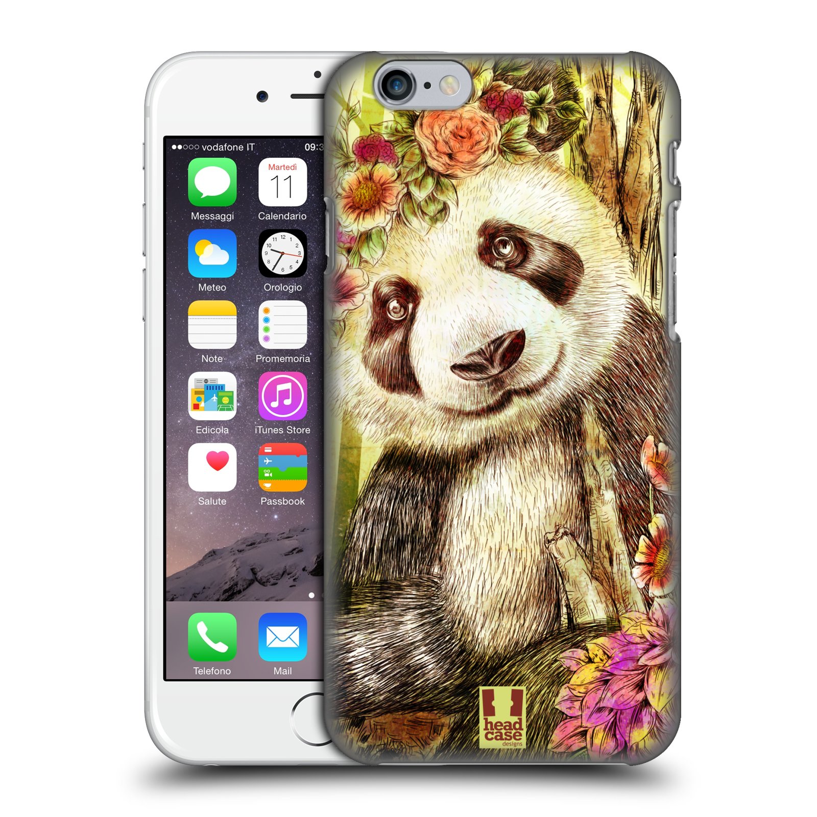 Plastové pouzdro pro mobil Apple Iphone 6/6S vzor Květinová zvířáta MEDVÍDEK PANDA