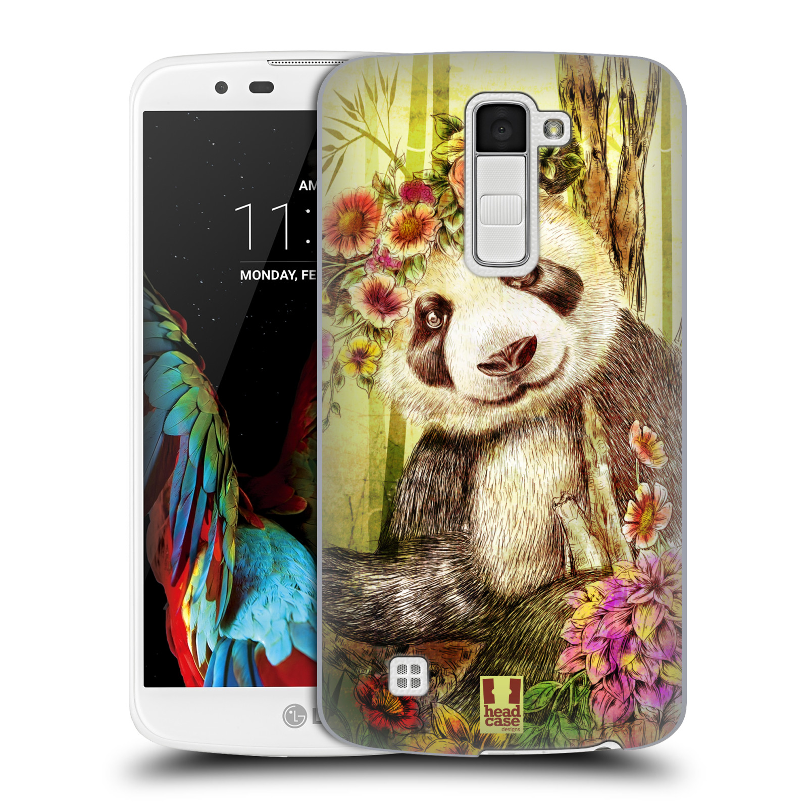 HEAD CASE plastový obal na mobil LG K10 vzor Květinová zvířáta MEDVÍDEK PANDA