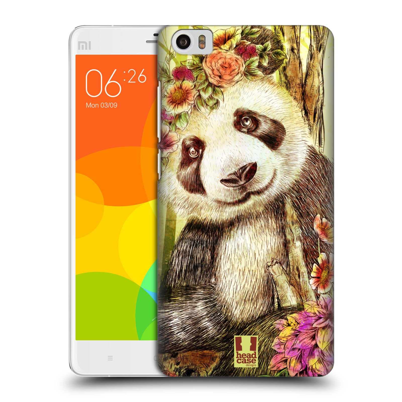 HEAD CASE pevný plastový obal na mobil XIAOMI Mi Note vzor Květinová zvířáta MEDVÍDEK PANDA