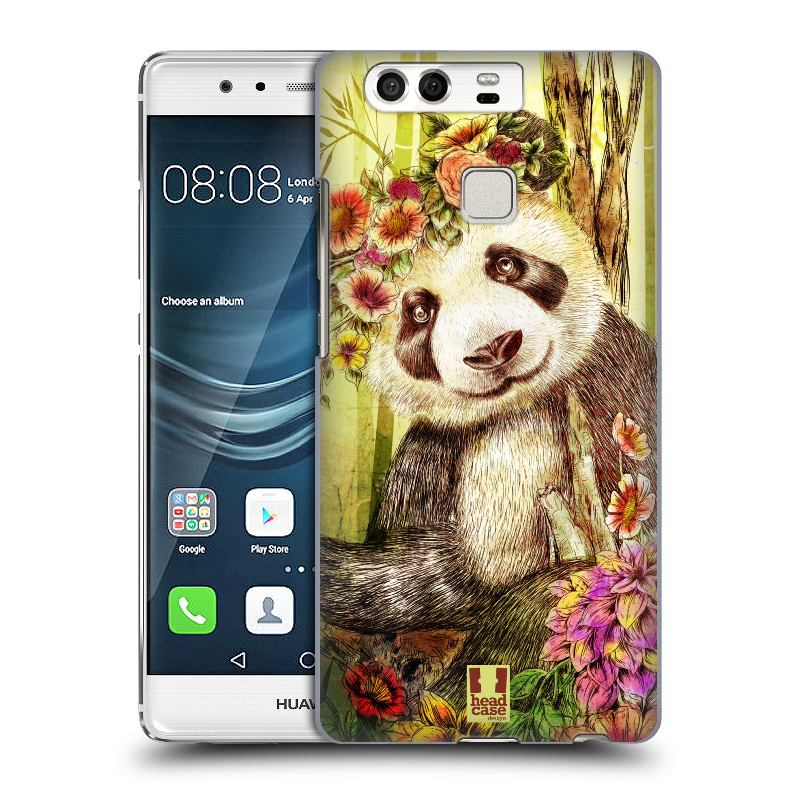 HEAD CASE plastový obal na mobil Huawei P9 / P9 DUAL SIM vzor Květinová zvířáta MEDVÍDEK PANDA