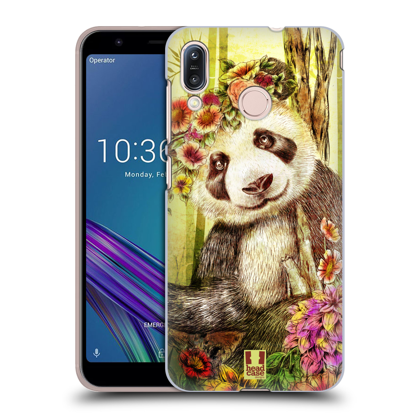 Pouzdro na mobil Asus Zenfone Max M1 (ZB555KL) - HEAD CASE - vzor Květinová zvířáta MEDVÍDEK PANDA