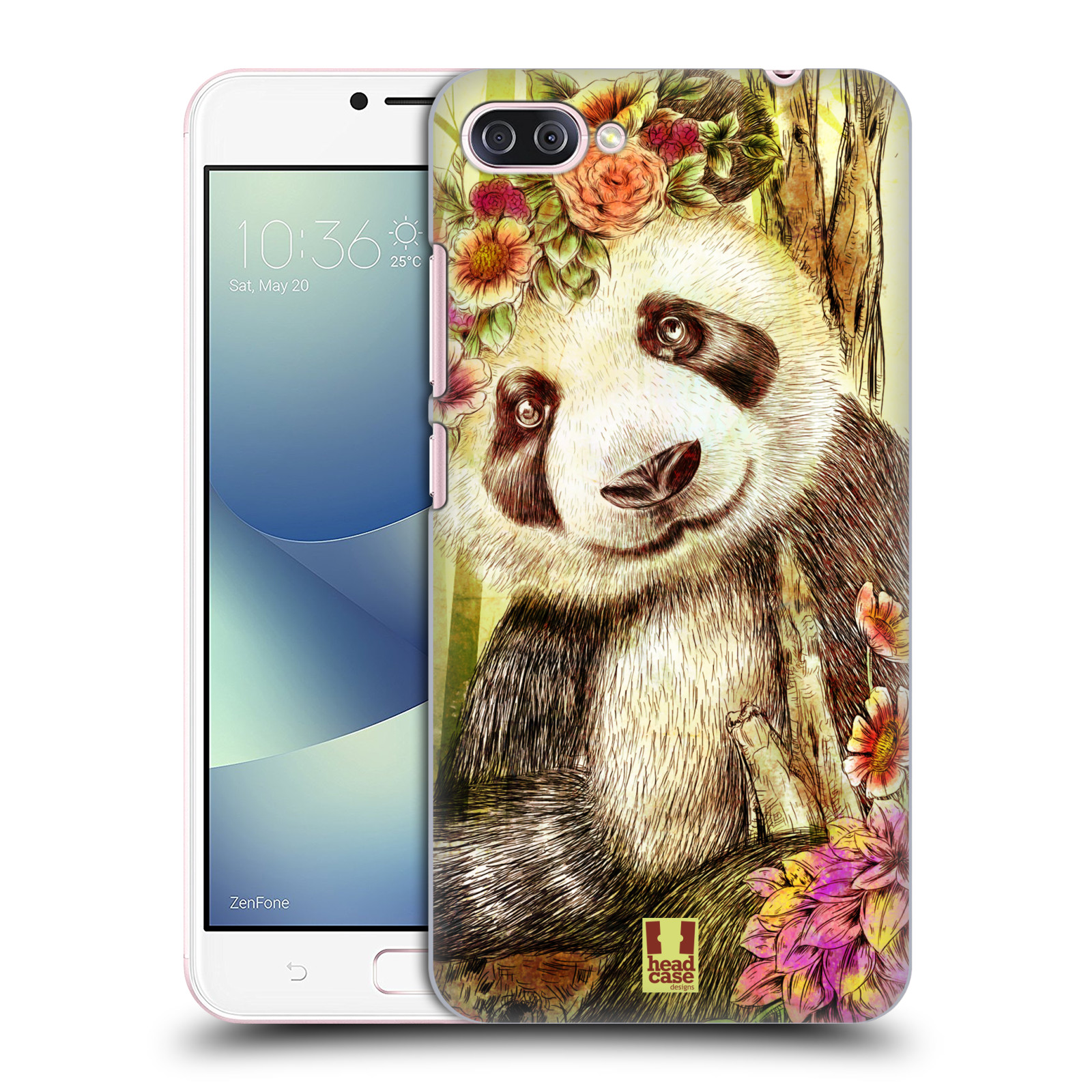 HEAD CASE plastový obal na mobil Asus Zenfone 4 MAX ZC554KL vzor Květinová zvířáta MEDVÍDEK PANDA