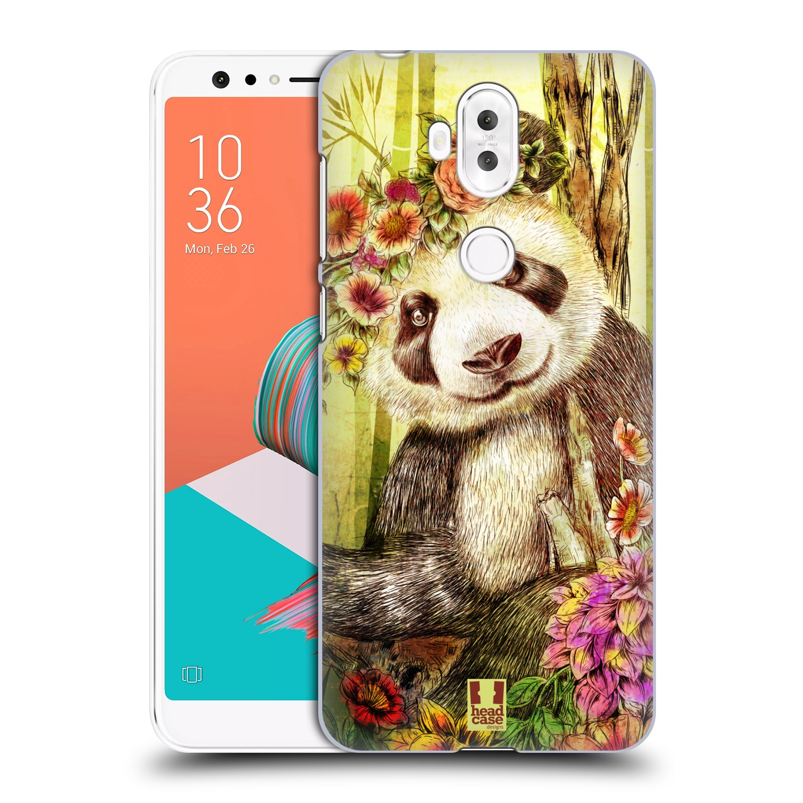 HEAD CASE plastový obal na mobil Asus Zenfone 5 LITE ZC600KL vzor Květinová zvířáta MEDVÍDEK PANDA