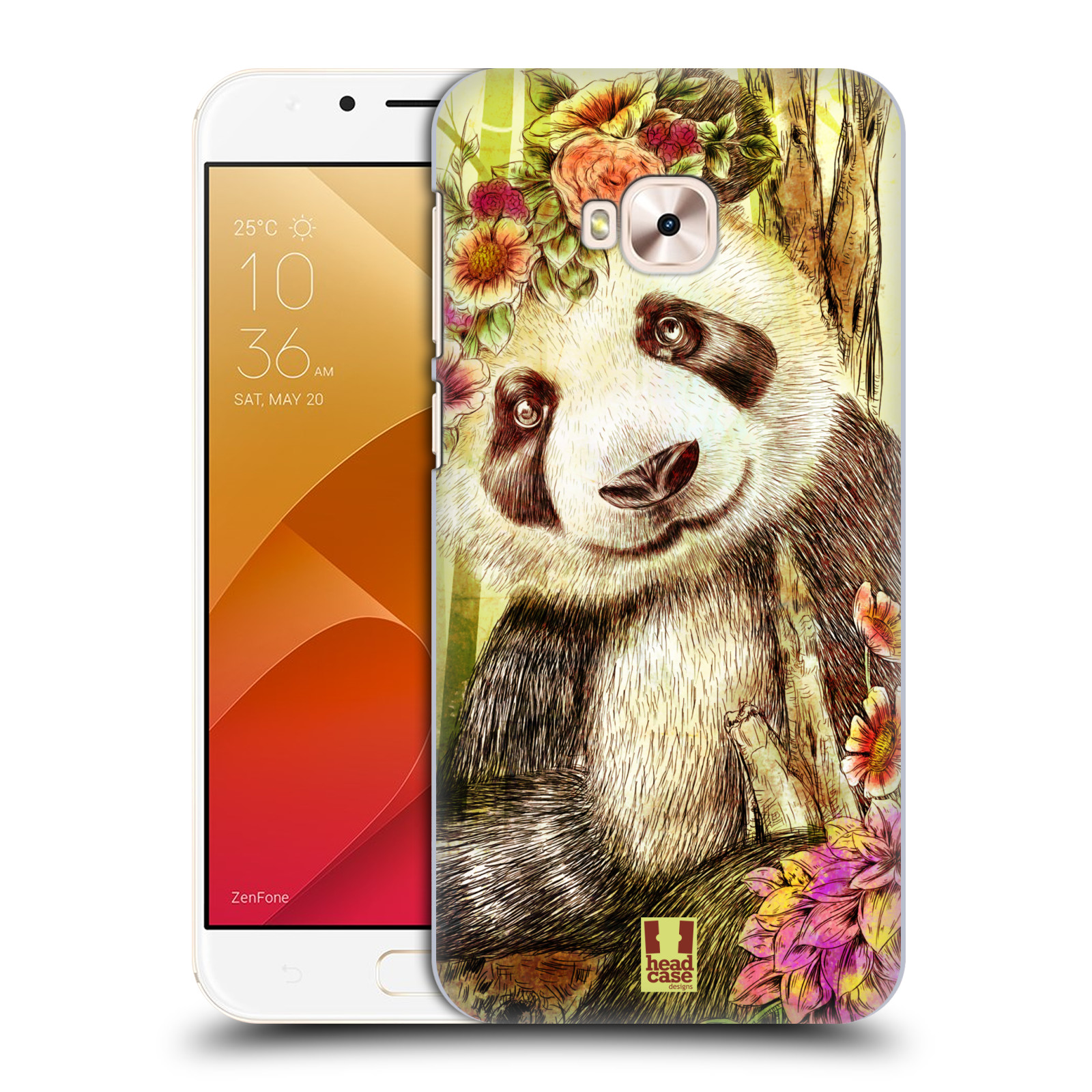 HEAD CASE plastový obal na mobil Asus Zenfone 4 Selfie Pro ZD552KL vzor Květinová zvířáta MEDVÍDEK PANDA