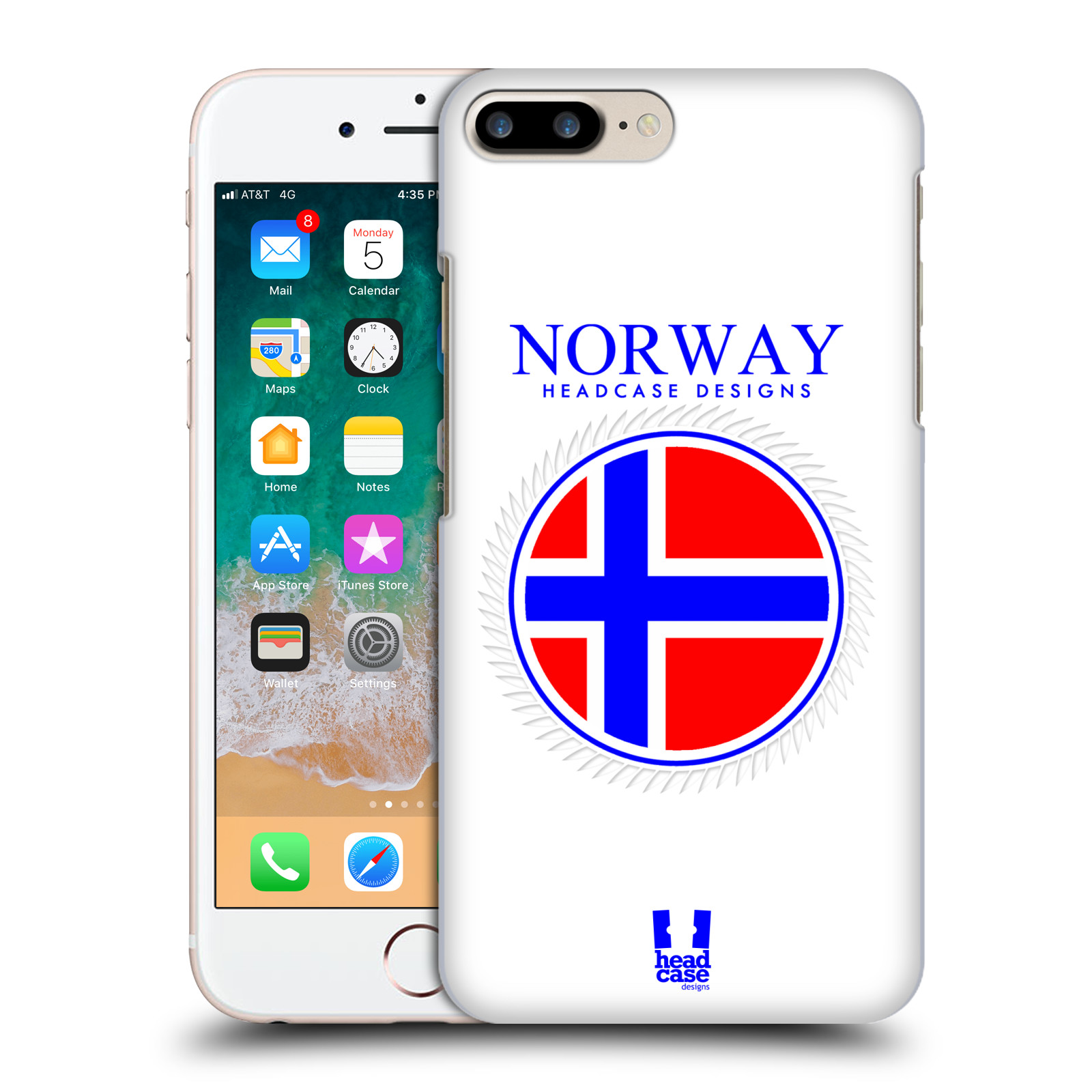 Plastové pouzdro pro mobil Apple Iphone 8 PLUS vzor Vlajky státy 2 NORSKO