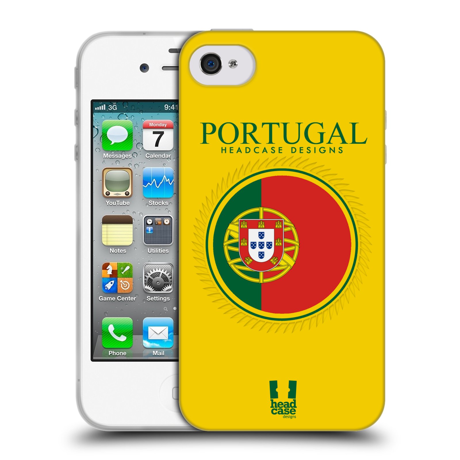 HEAD CASE silikonový obal na mobil Apple Iphone 4/4S vzor Vlajky státy 2 PORTUGALSKO