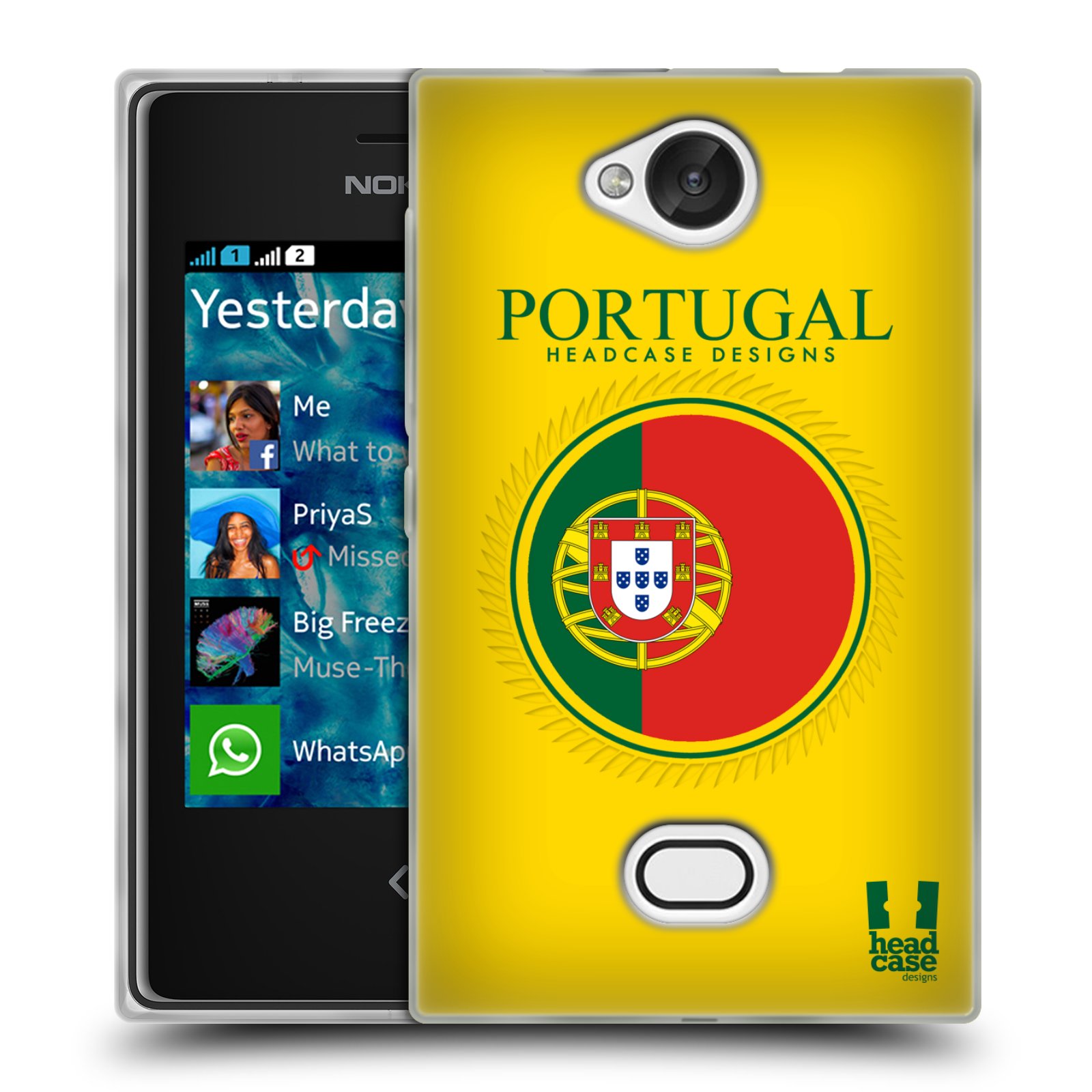 HEAD CASE silikonový obal na mobil NOKIA Asha 503 vzor Vlajky státy 2 PORTUGALSKO