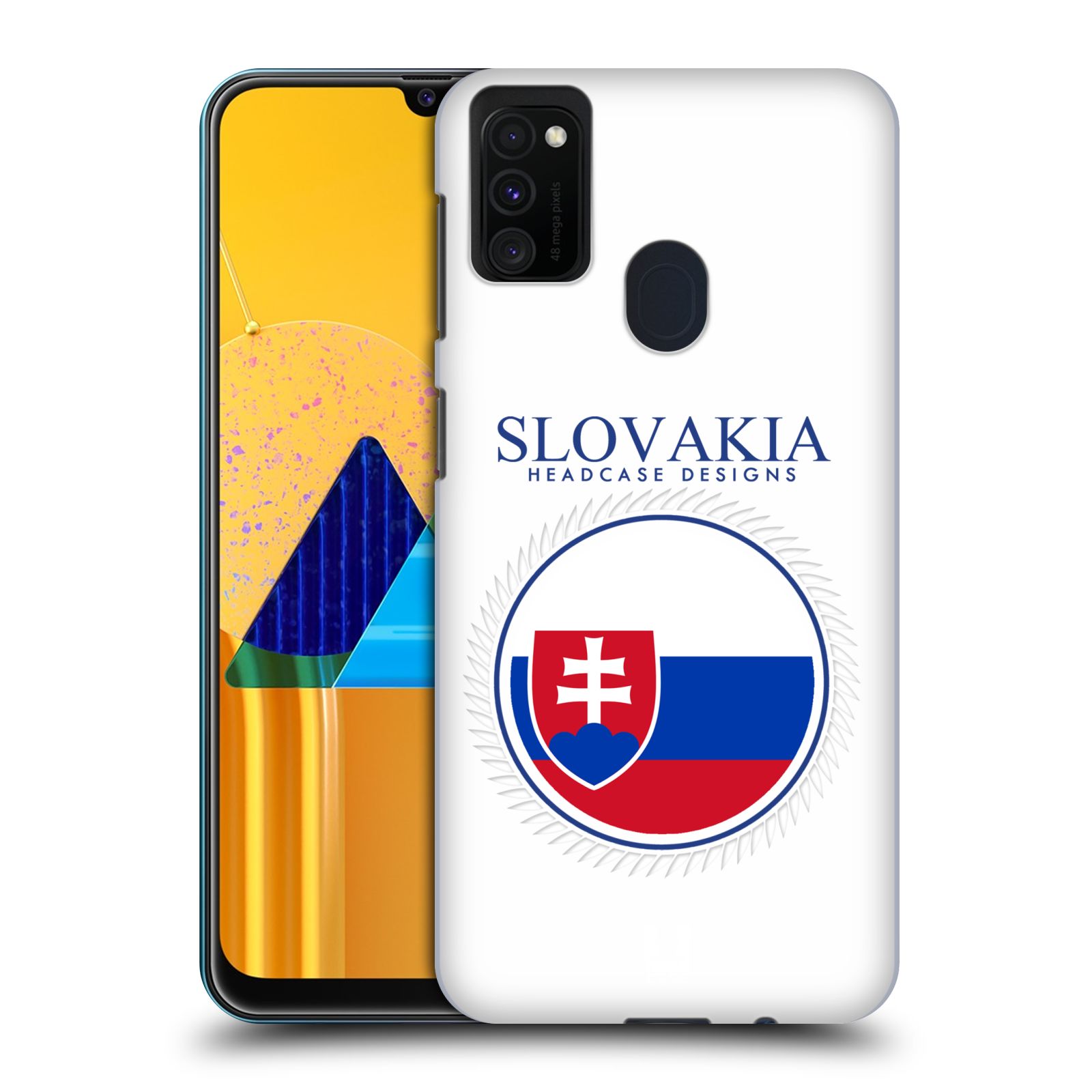 Zadní kryt na mobil Samsung Galaxy M21 vzor Vlajky státy 2 SLOVENSKO