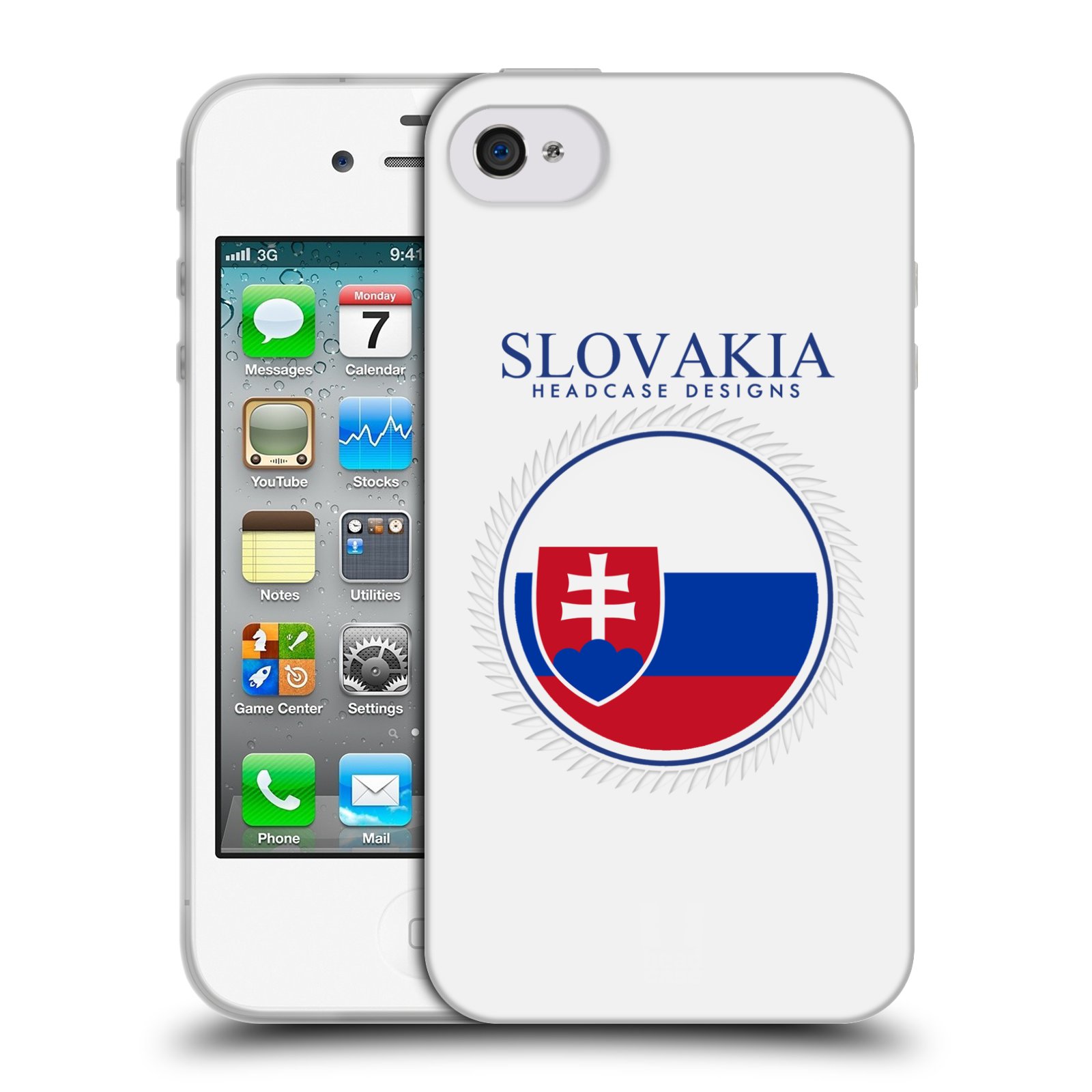 HEAD CASE silikonový obal na mobil Apple Iphone 4/4S vzor Vlajky státy 2 SLOVENSKO