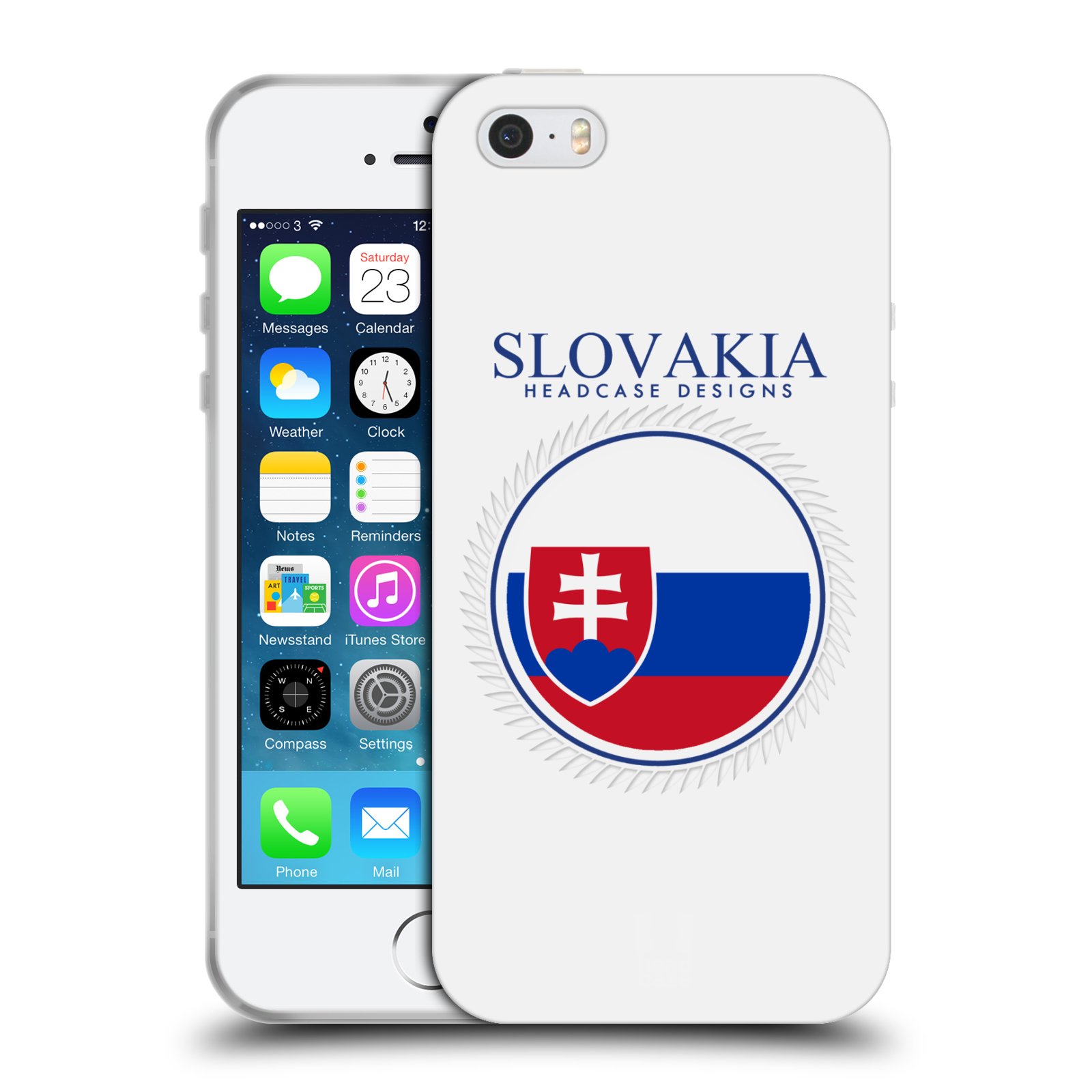 HEAD CASE silikonový obal na mobil Apple Iphone 5/5S vzor Vlajky státy 2 SLOVENSKO