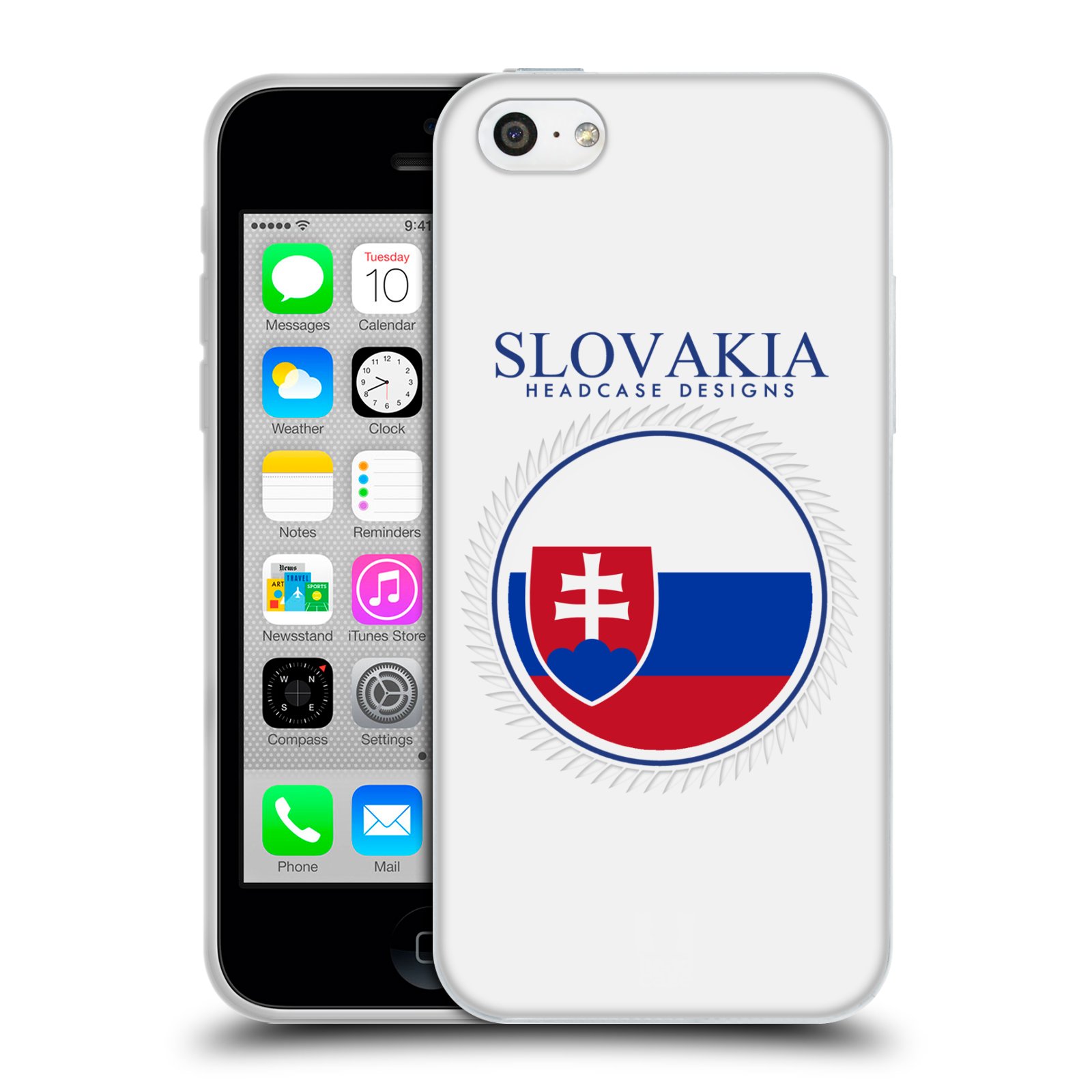 HEAD CASE silikonový obal na mobil Apple Iphone 5C vzor Vlajky státy 2 SLOVENSKO