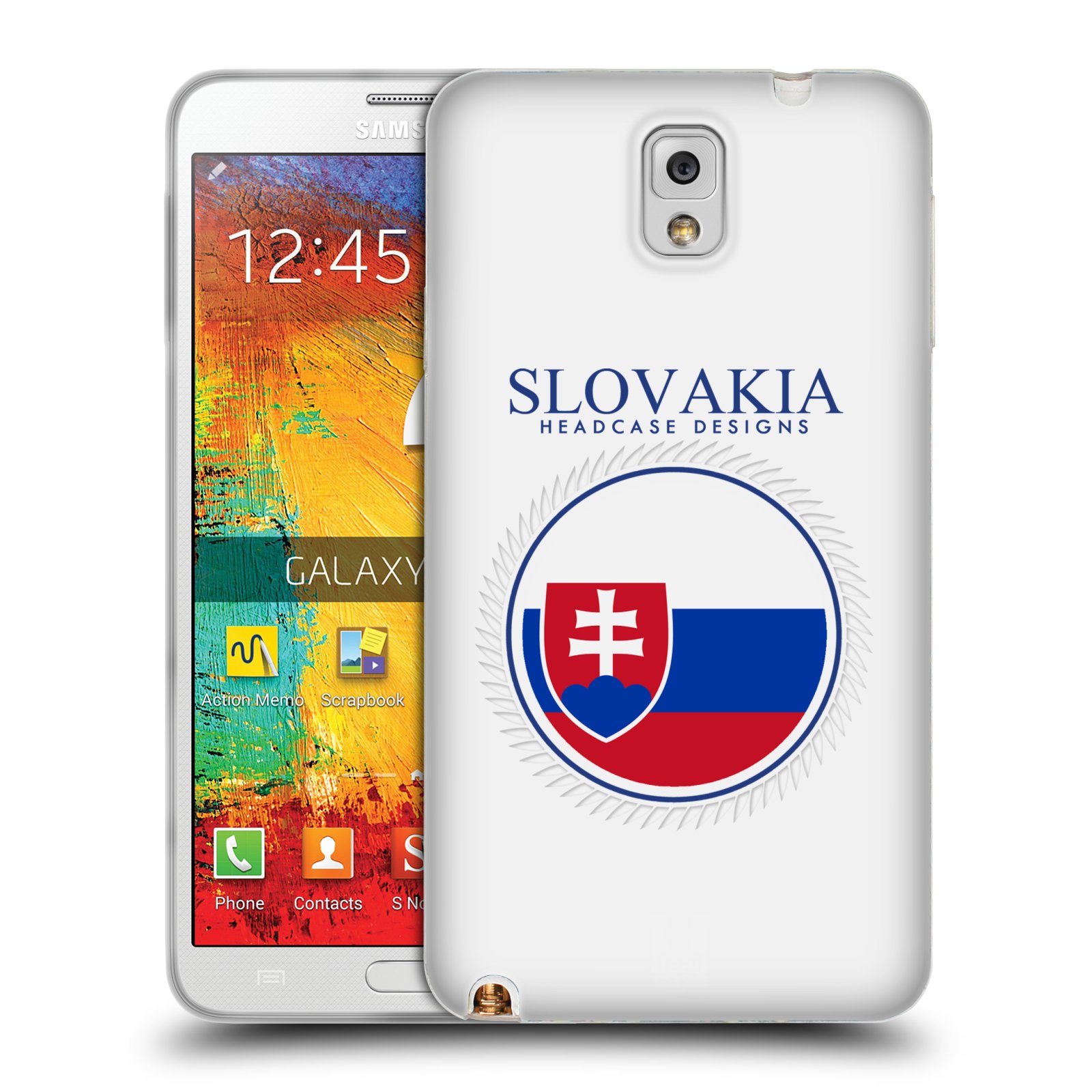HEAD CASE silikonový obal na mobil Samsung Galaxy Note 3 (N9005) vzor Vlajky státy 2 SLOVENSKO