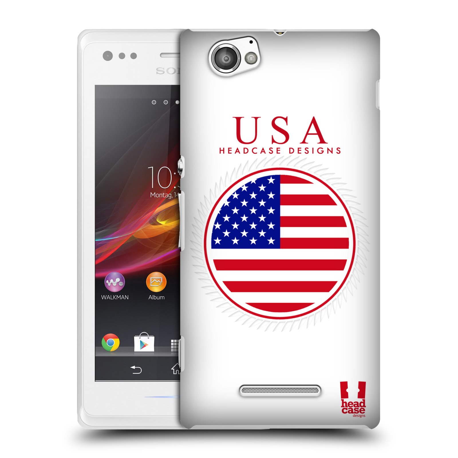 HEAD CASE plastový obal na mobil Sony Xperia M vzor Vlajky státy 2 USA SPOJENÉ STÁTY