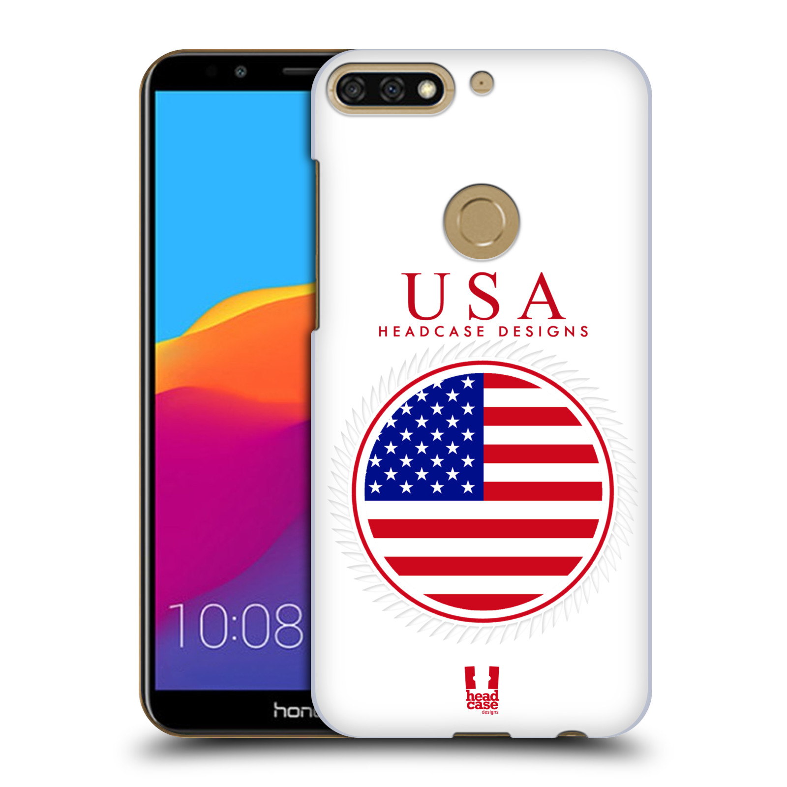 HEAD CASE plastový obal na mobil Honor 7c vzor Vlajky státy 2 USA SPOJENÉ STÁTY