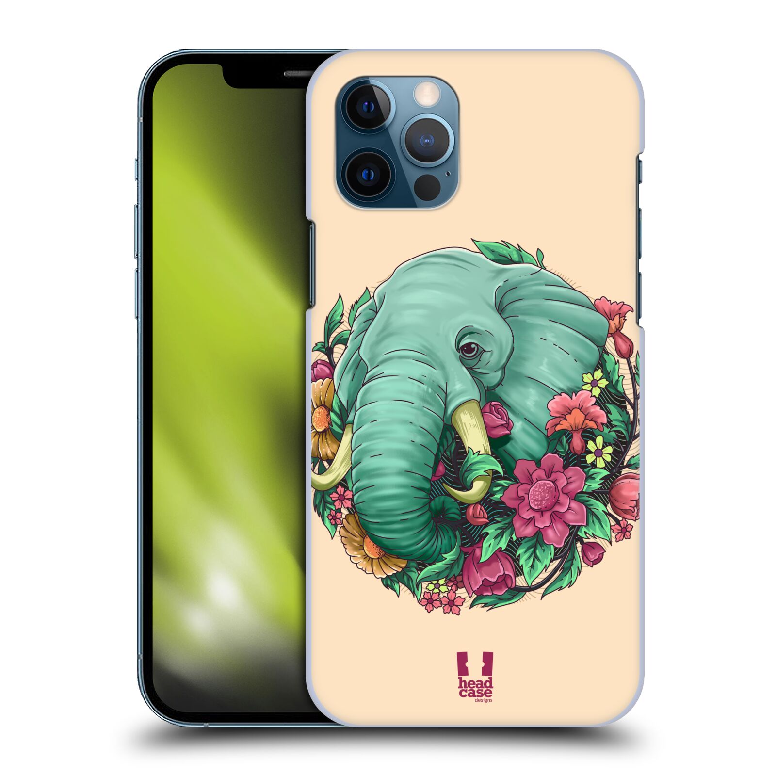 HEAD CASE plastový obal na mobil Apple Iphone 12 / Iphone 12 PRO vzor Flóra a Fauna slon