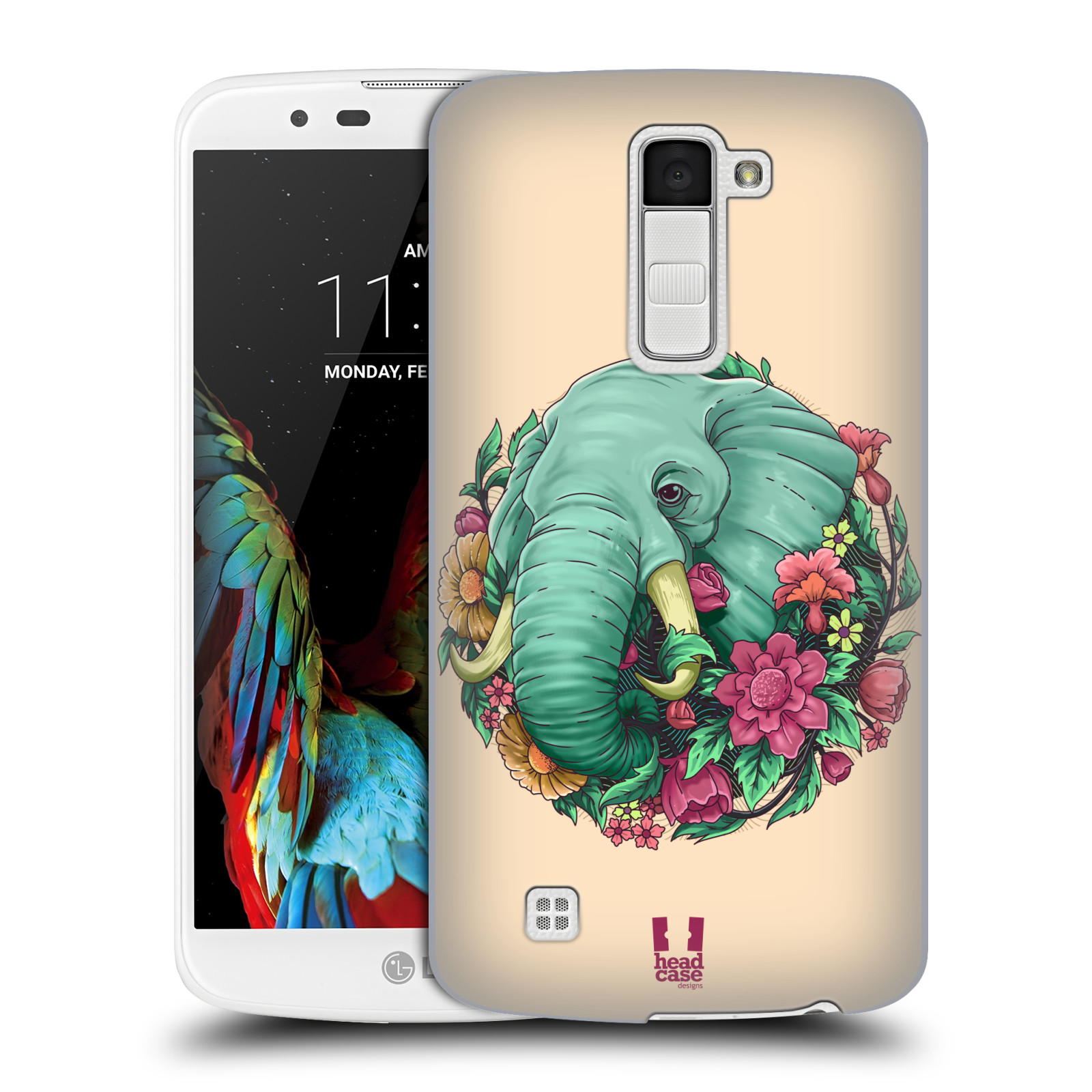HEAD CASE plastový obal na mobil LG K10 vzor Flóra a Fauna slon