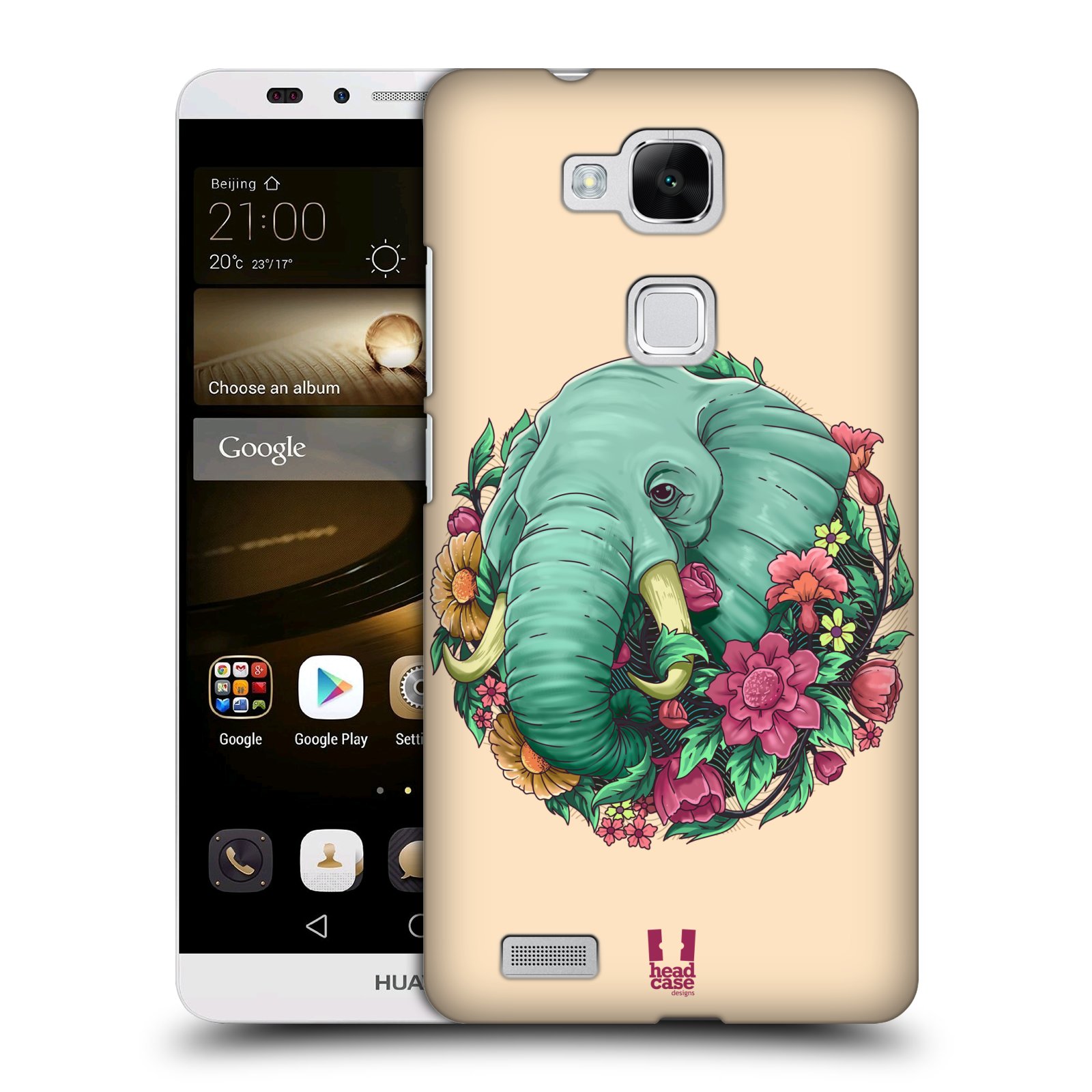 HEAD CASE plastový obal na mobil Huawei Mate 7 vzor Flóra a Fauna slon