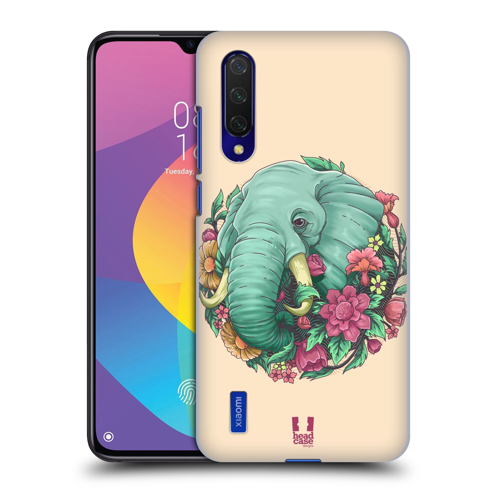 Zadní kryt na mobil Xiaomi MI 9 LITE vzor Flóra a Fauna slon