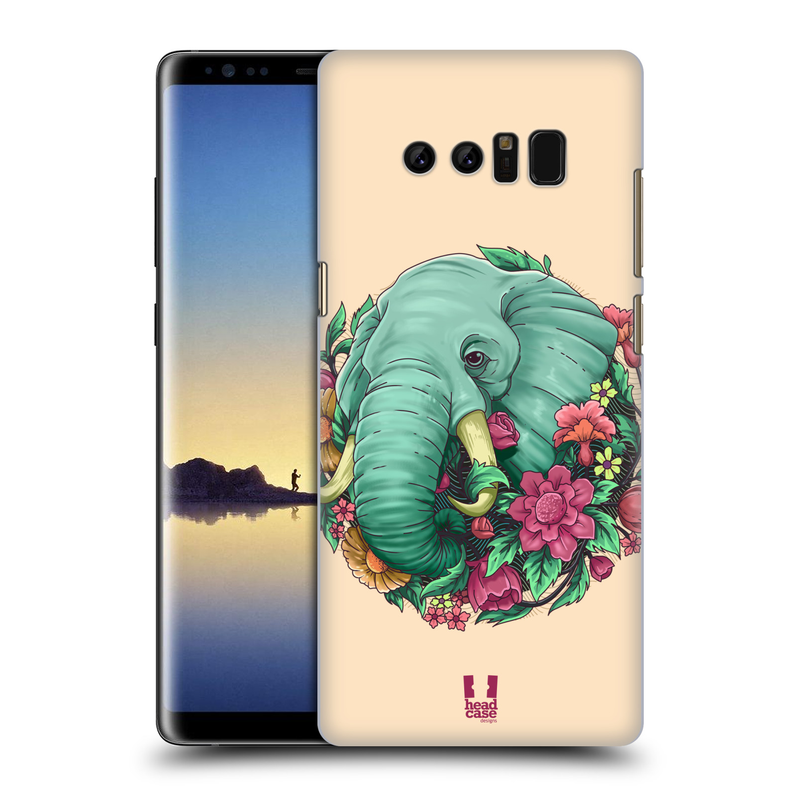 HEAD CASE plastový obal na mobil Samsung Galaxy Note 8 vzor Flóra a Fauna slon
