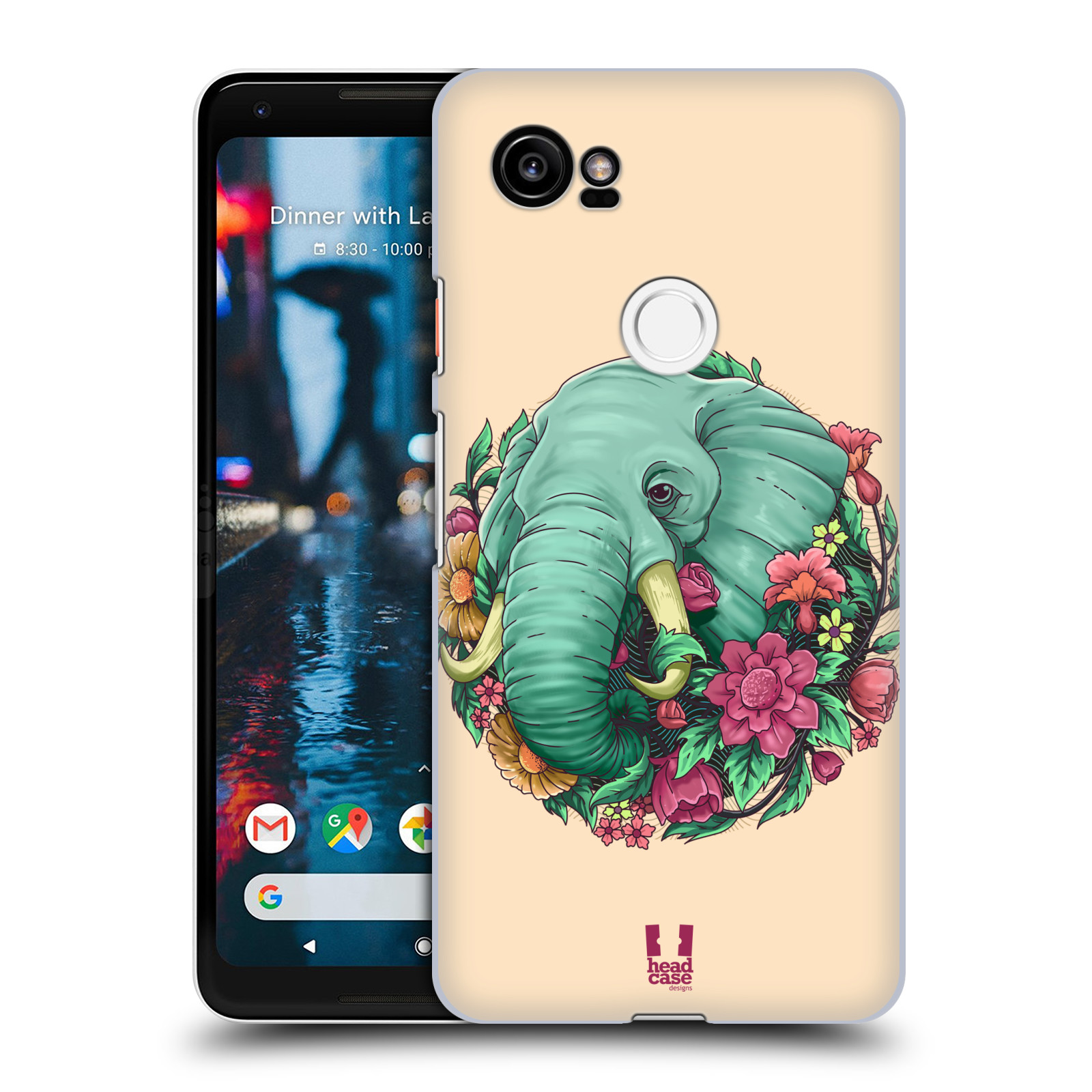 HEAD CASE plastový obal na mobil Google Pixel 2 XL vzor Flóra a Fauna slon