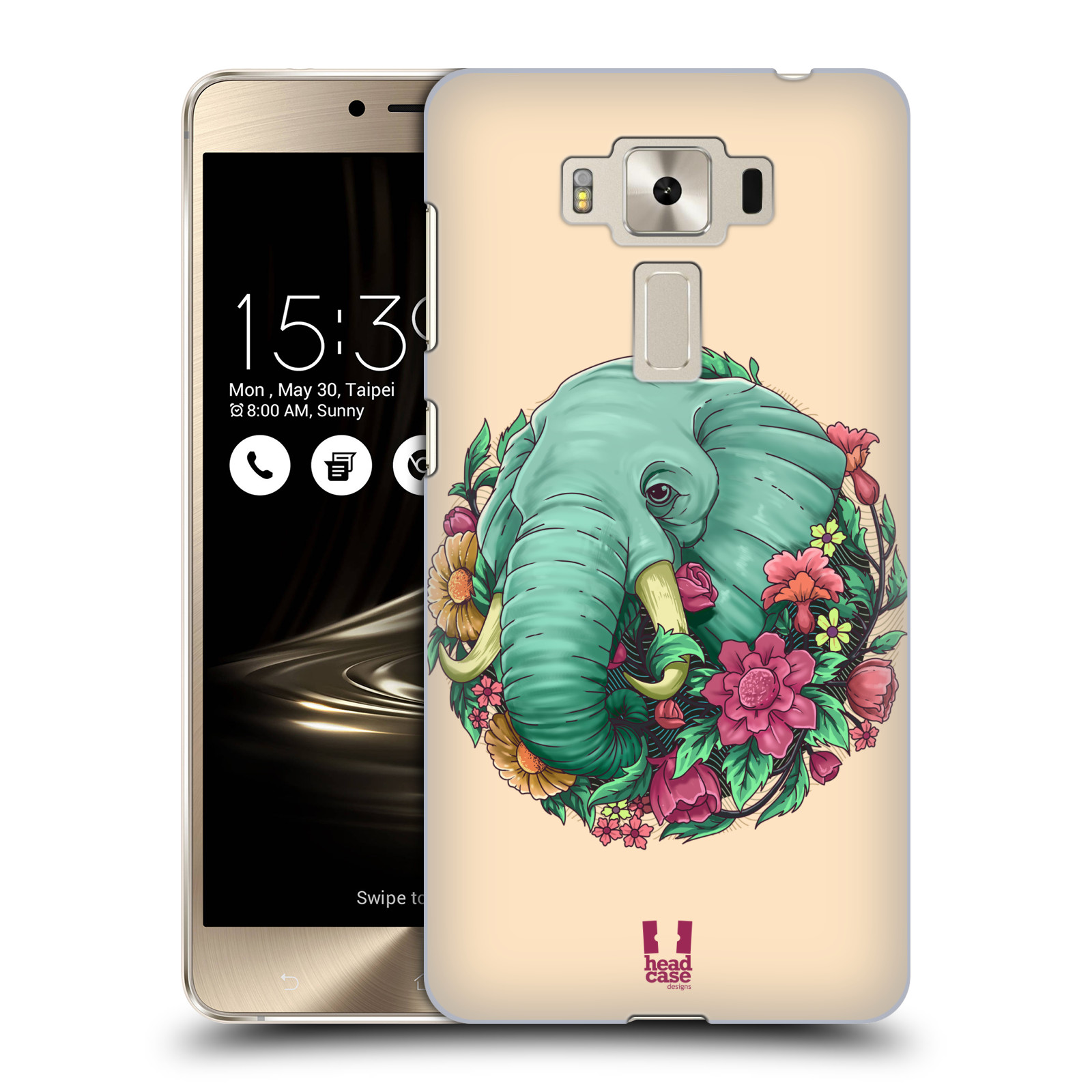 HEAD CASE plastový obal na mobil Asus Zenfone 3 DELUXE ZS550KL vzor Flóra a Fauna slon