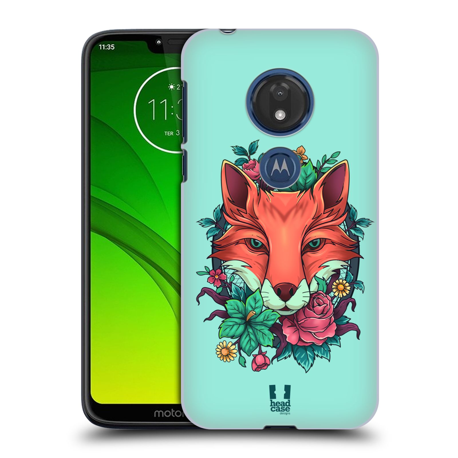 Pouzdro na mobil Motorola Moto G7 Play vzor Flóra a Fauna liška