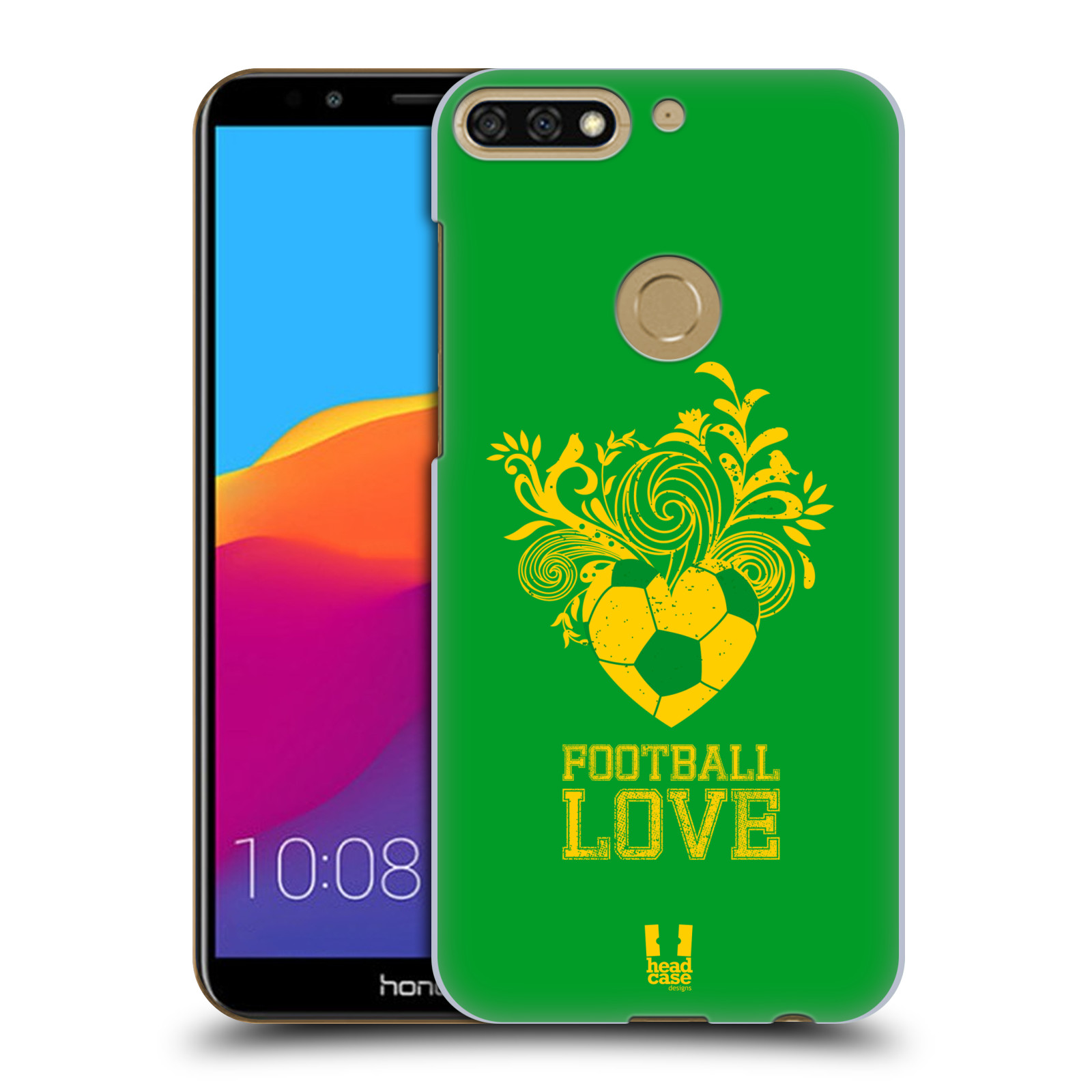 HEAD CASE plastový obal na mobil Honor 7c Sport fotbalová láska zelená barva