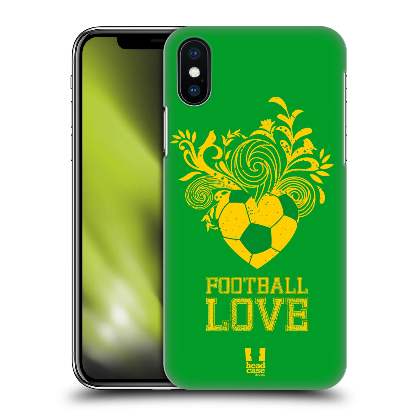 HEAD CASE plastový obal na mobil Apple Iphone X / XS Sport fotbalová láska zelená barva