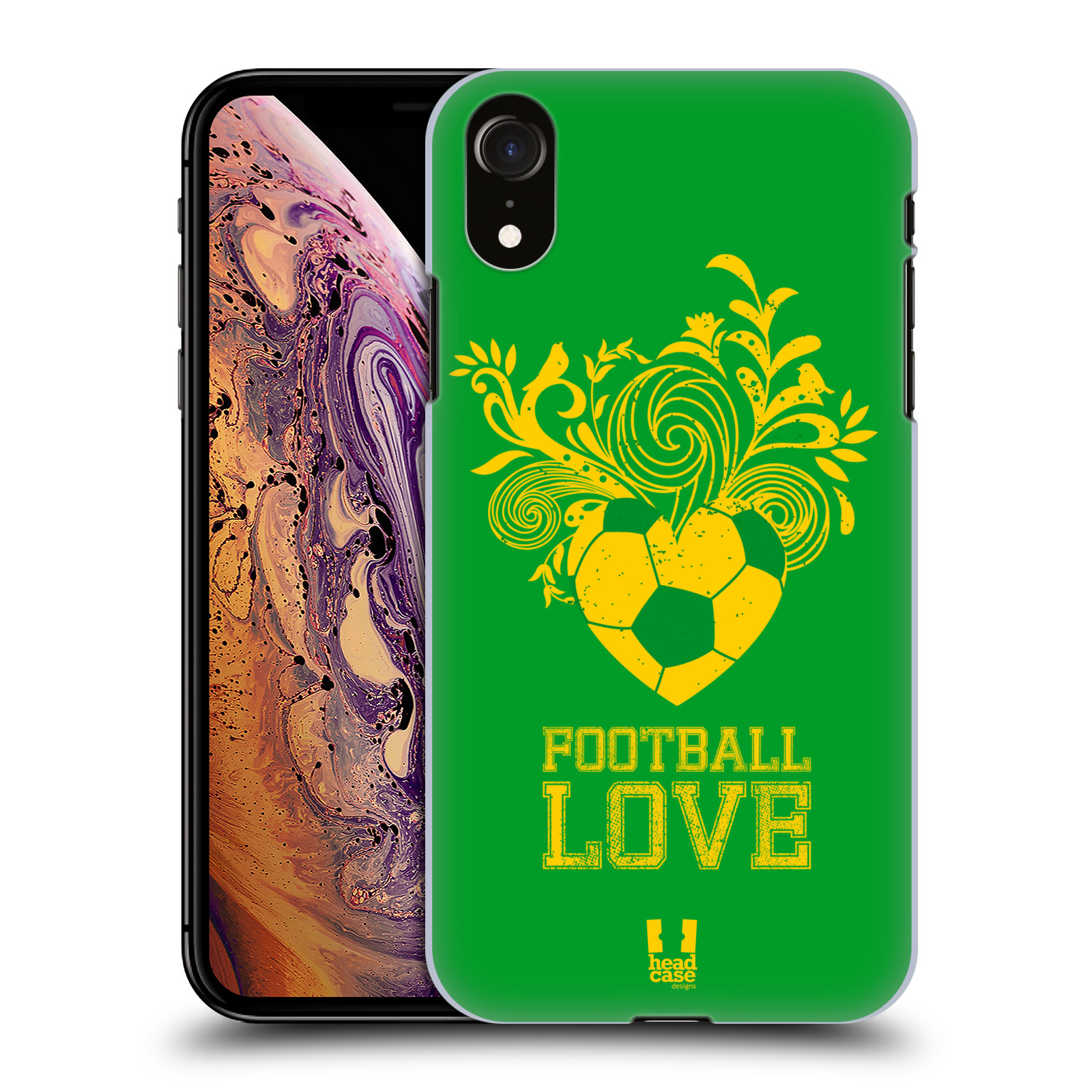 HEAD CASE plastový obal na mobil Apple Iphone XR Sport fotbalová láska zelená barva