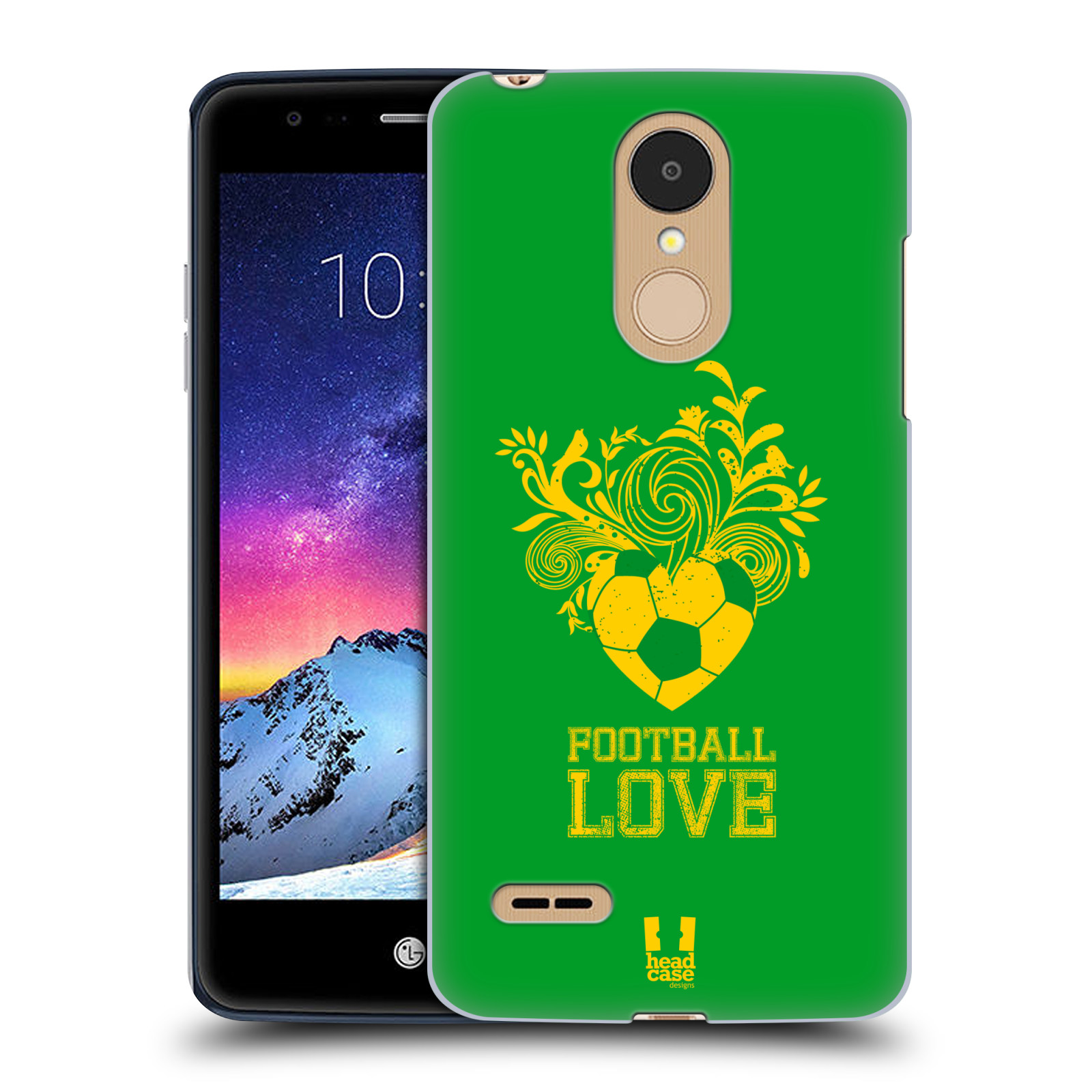 HEAD CASE plastový obal na mobil LG K9 / K8 2018 Sport fotbalová láska zelená barva