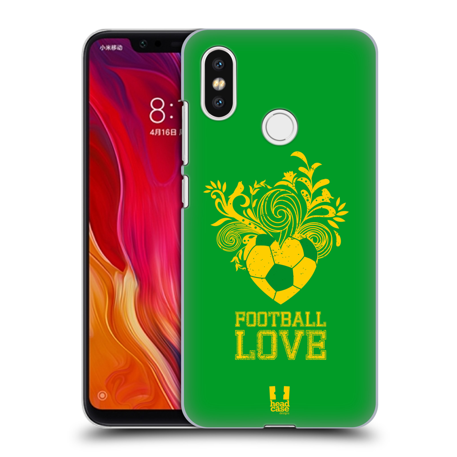 HEAD CASE plastový obal na mobil Xiaomi Mi 8 Sport fotbalová láska zelená barva