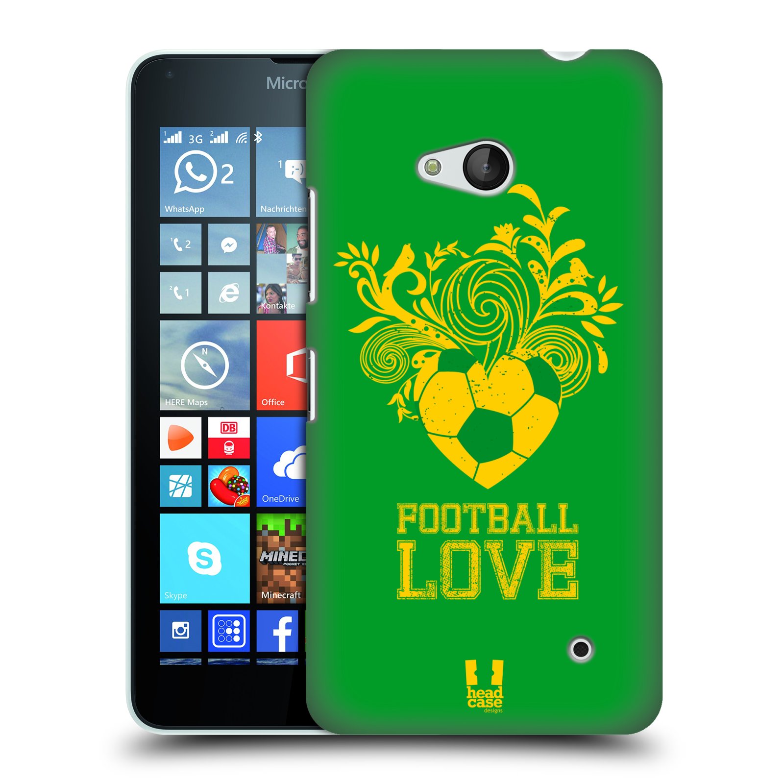 HEAD CASE plastový obal na mobil Nokia Lumia 640 Sport fotbalová láska zelená barva