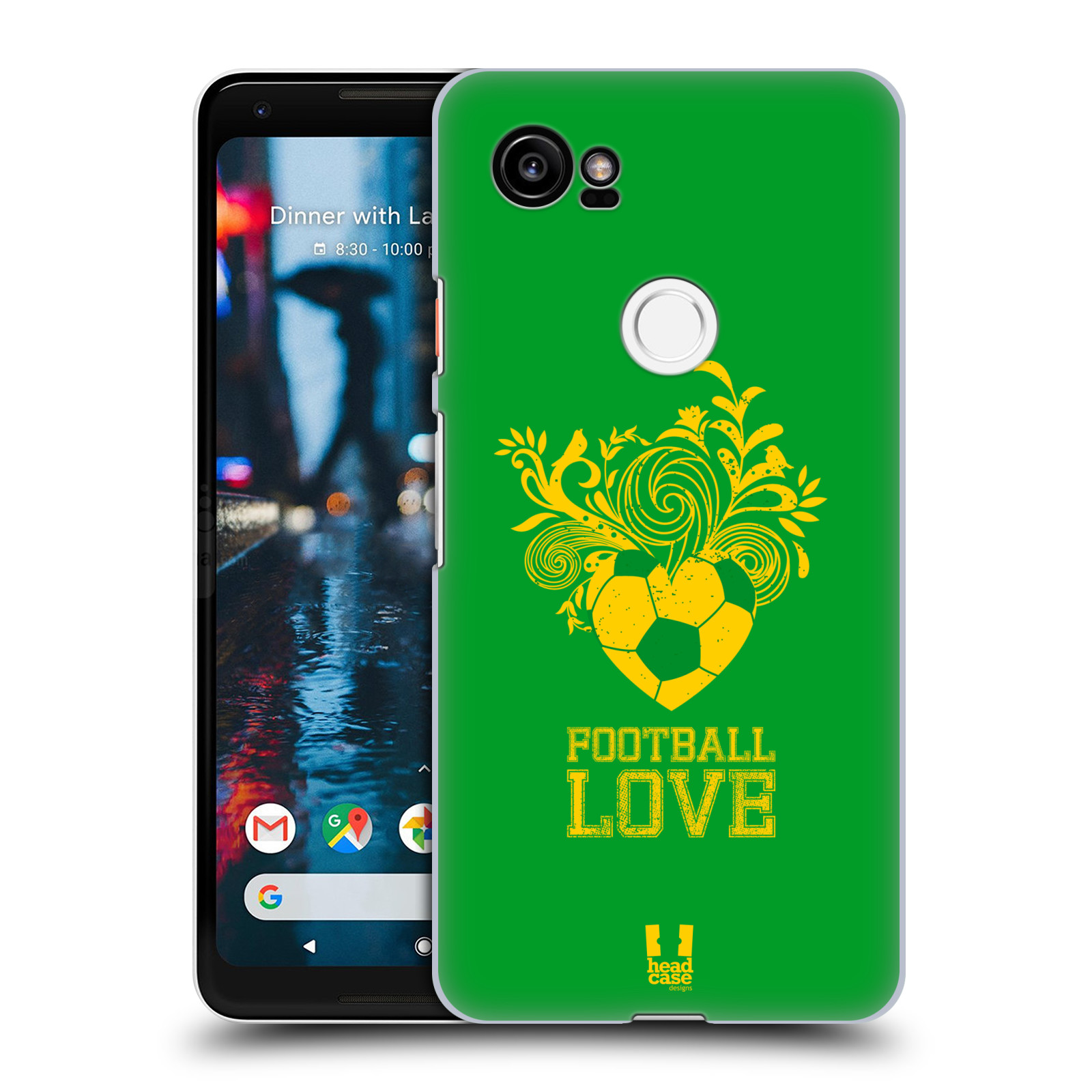 HEAD CASE plastový obal na mobil Google Pixel 2 XL Sport fotbalová láska zelená barva