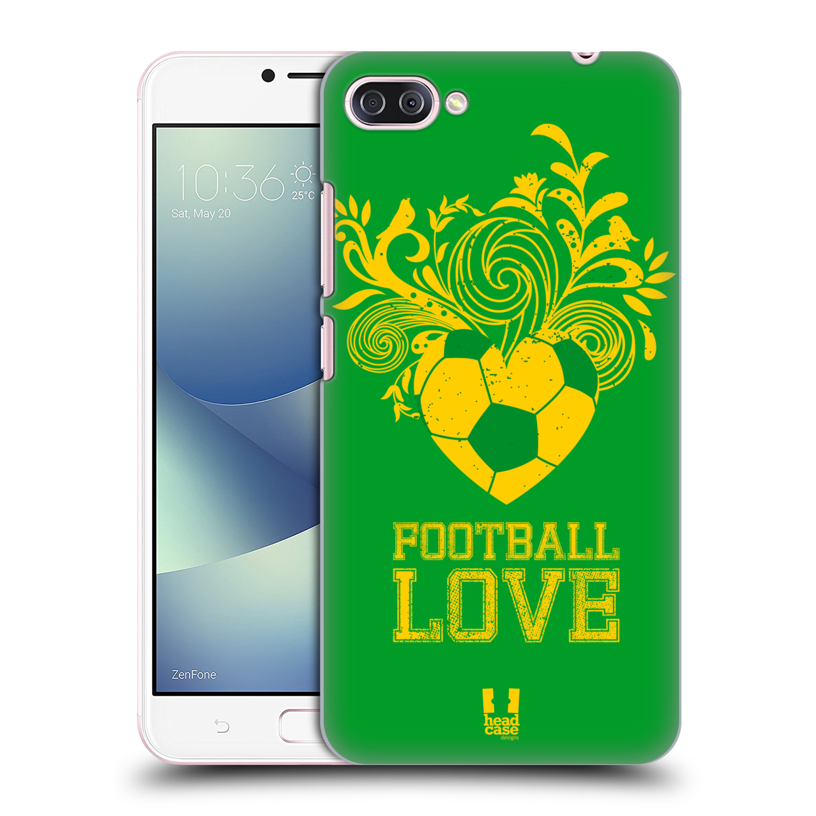 HEAD CASE plastový obal na mobil Asus Zenfone 4 MAX ZC554KL Sport fotbalová láska zelená barva