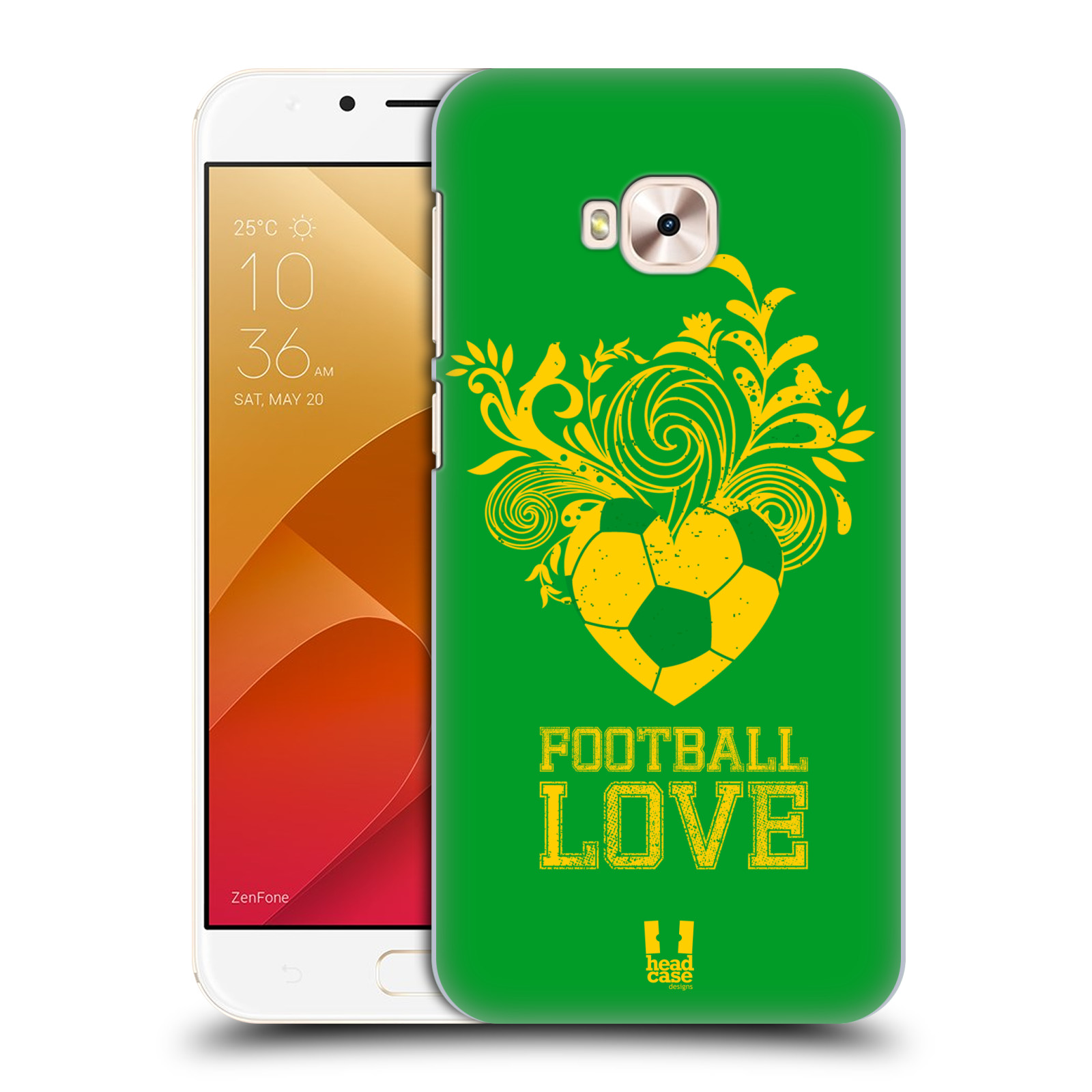 HEAD CASE plastový obal na mobil Asus Zenfone 4 Selfie Pro ZD552KL Sport fotbalová láska zelená barva