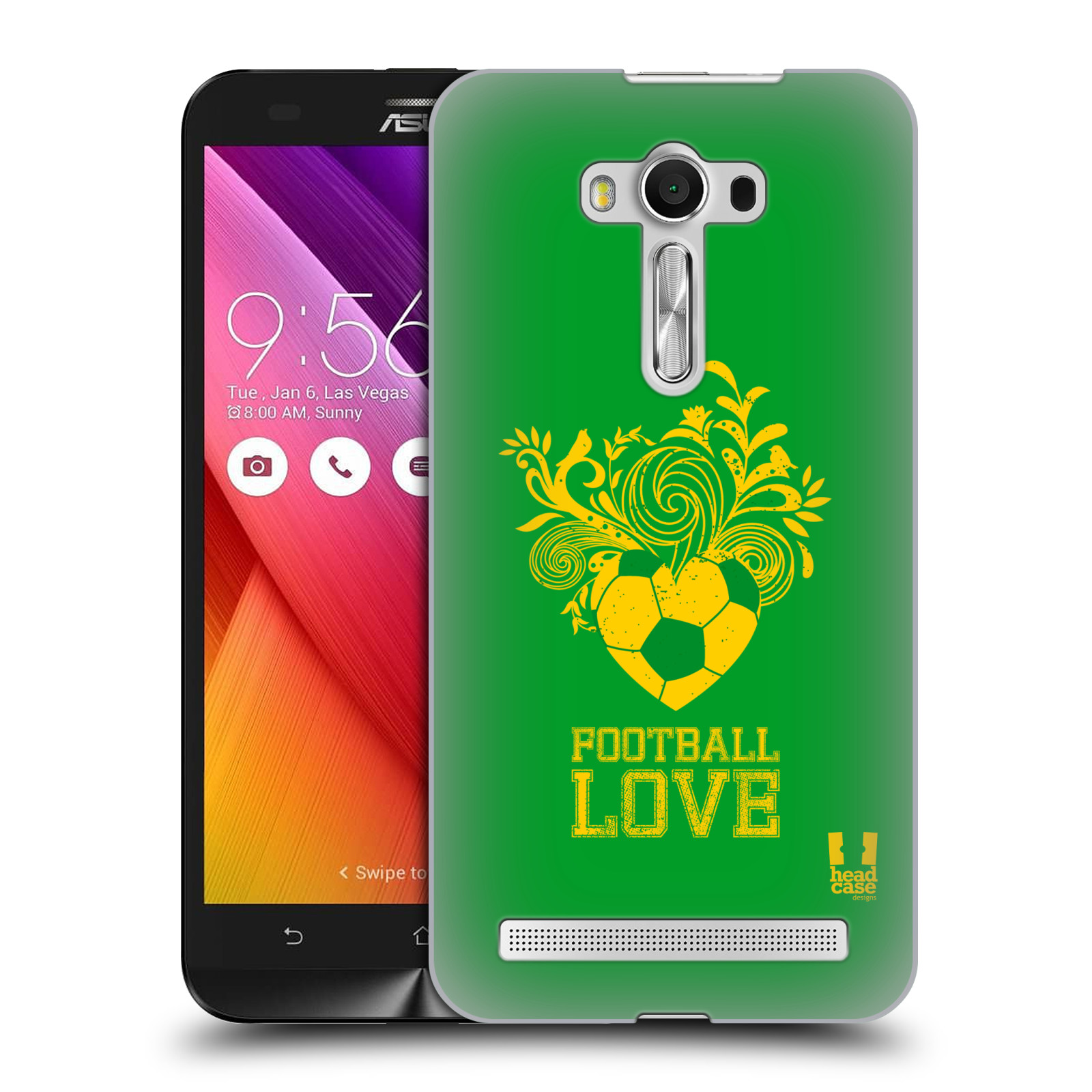 HEAD CASE plastový obal na mobil Asus Zenfone 2 LASER (5,5 displej ZE550KL) Sport fotbalová láska zelená barva