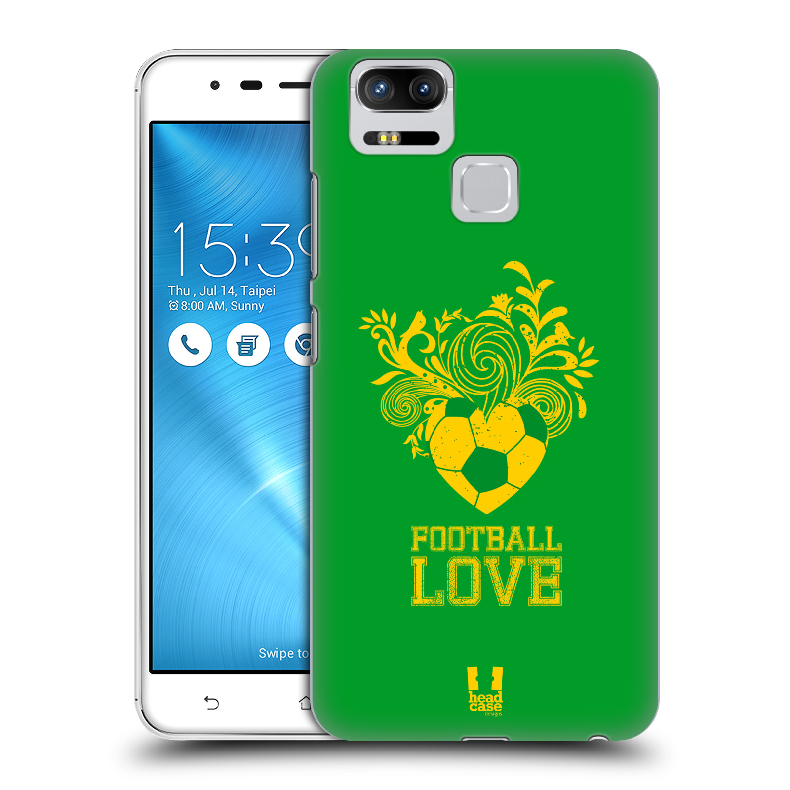 HEAD CASE plastový obal na mobil Asus Zenfone 3 Zoom ZE553KL Sport fotbalová láska zelená barva