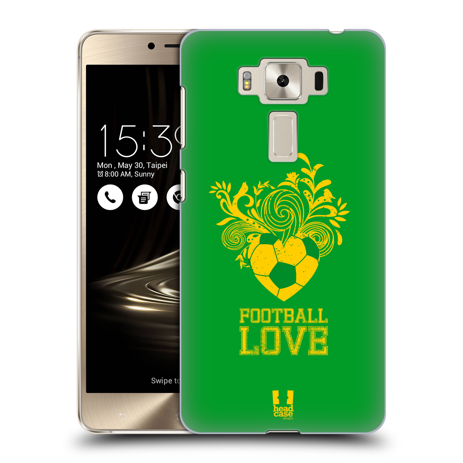 HEAD CASE plastový obal na mobil Asus Zenfone 3 DELUXE ZS550KL Sport fotbalová láska zelená barva