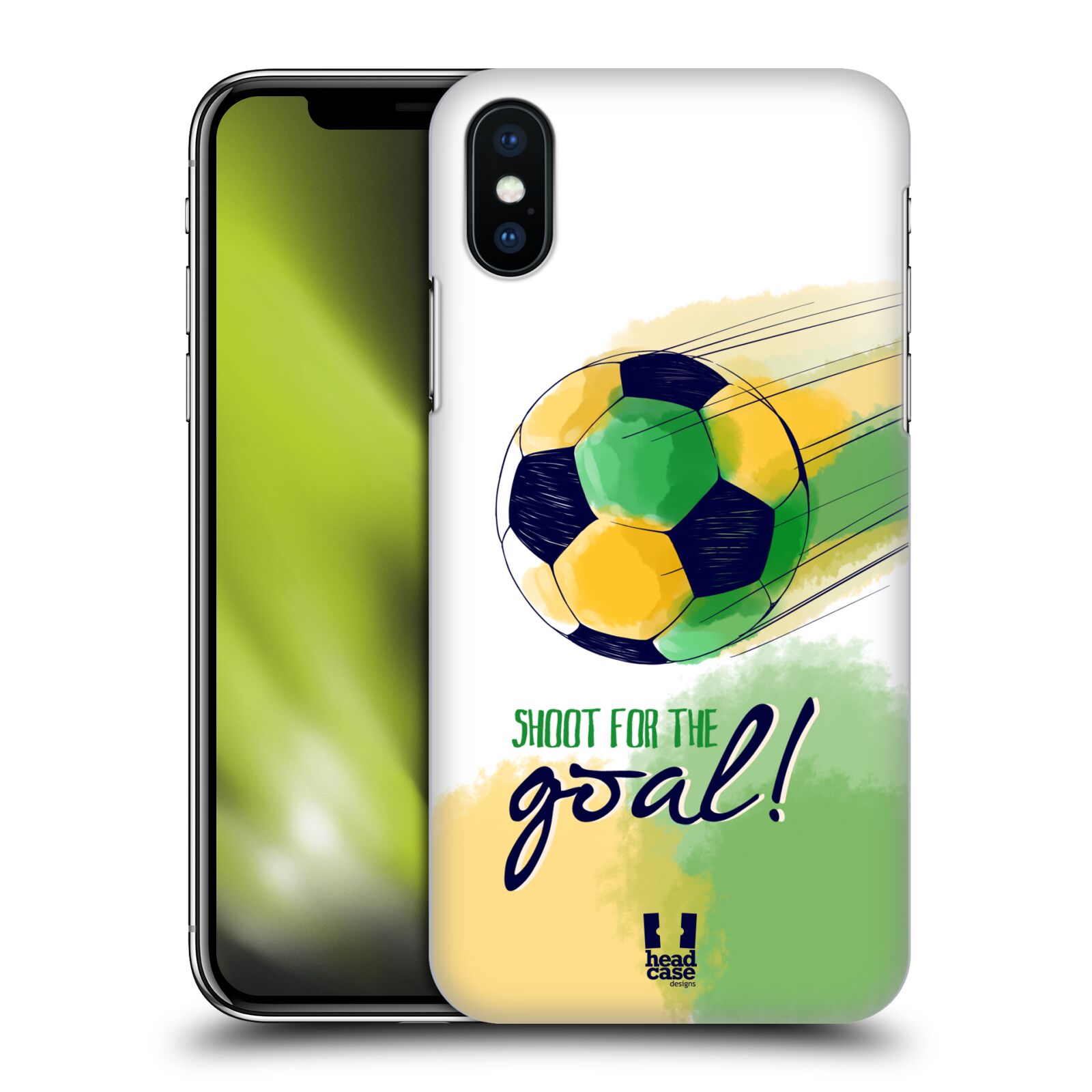 HEAD CASE plastový obal na mobil Apple Iphone X / XS Sport fotbalový gól zelená barva