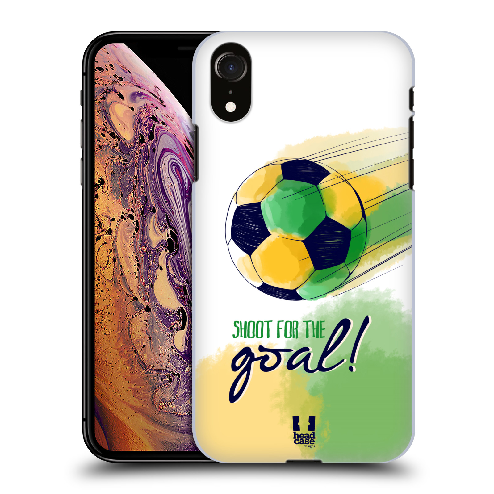 HEAD CASE plastový obal na mobil Apple Iphone XR Sport fotbalový gól zelená barva