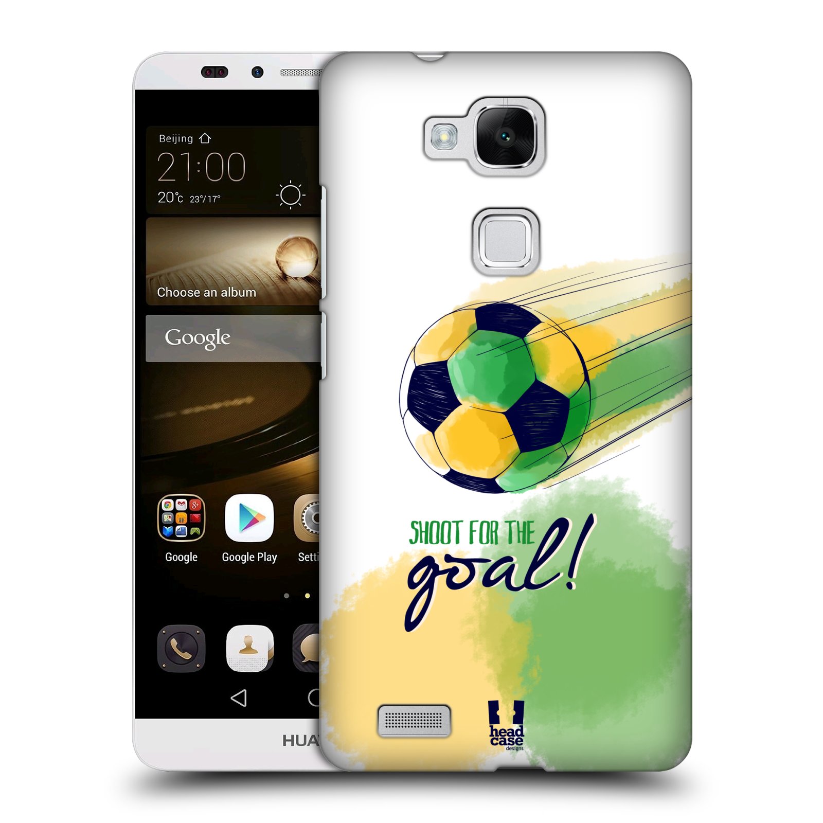 HEAD CASE plastový obal na mobil Huawei Mate 7 Sport fotbalový gól zelená barva