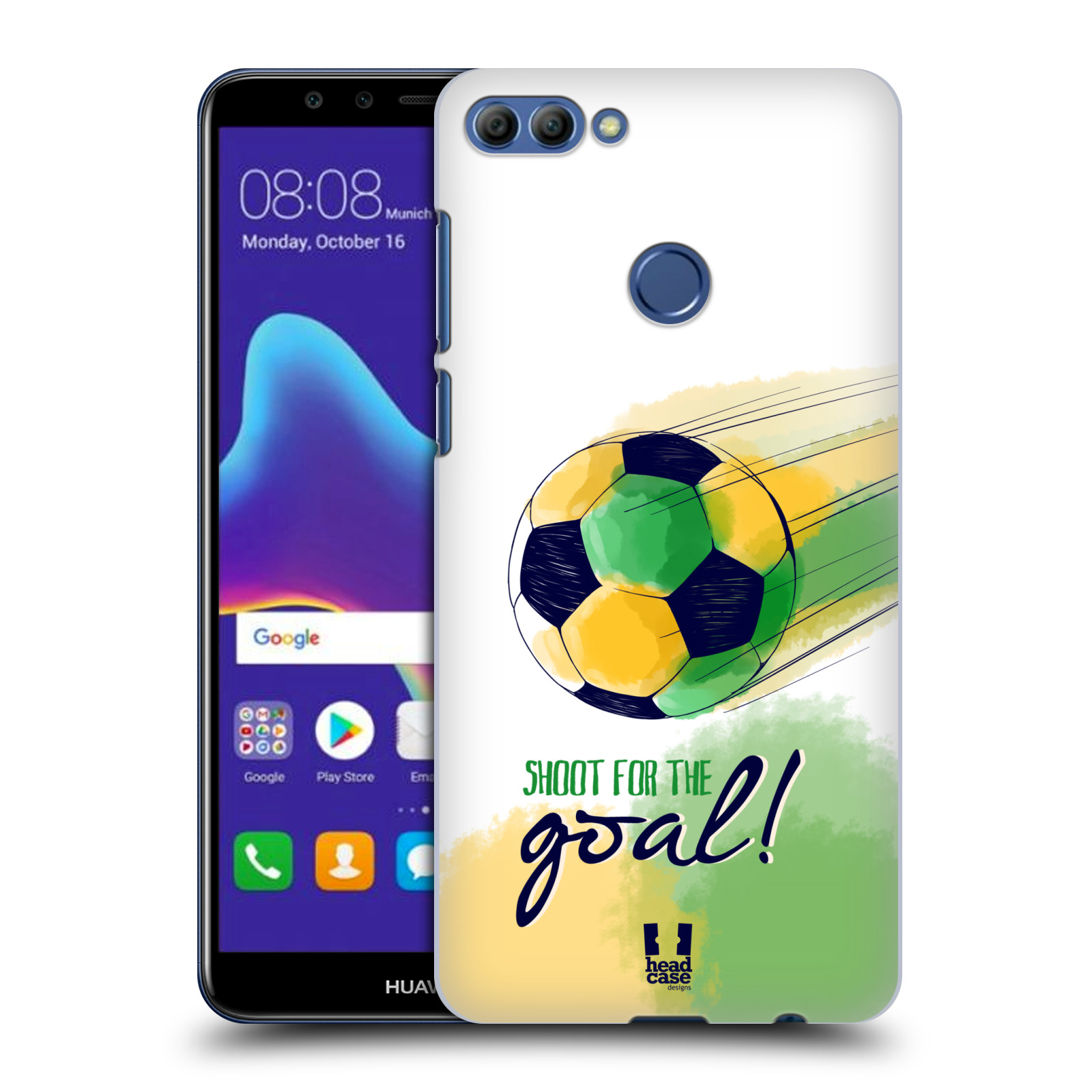 HEAD CASE plastový obal na mobil Huawei Y9 2018 Sport fotbalový gól zelená barva