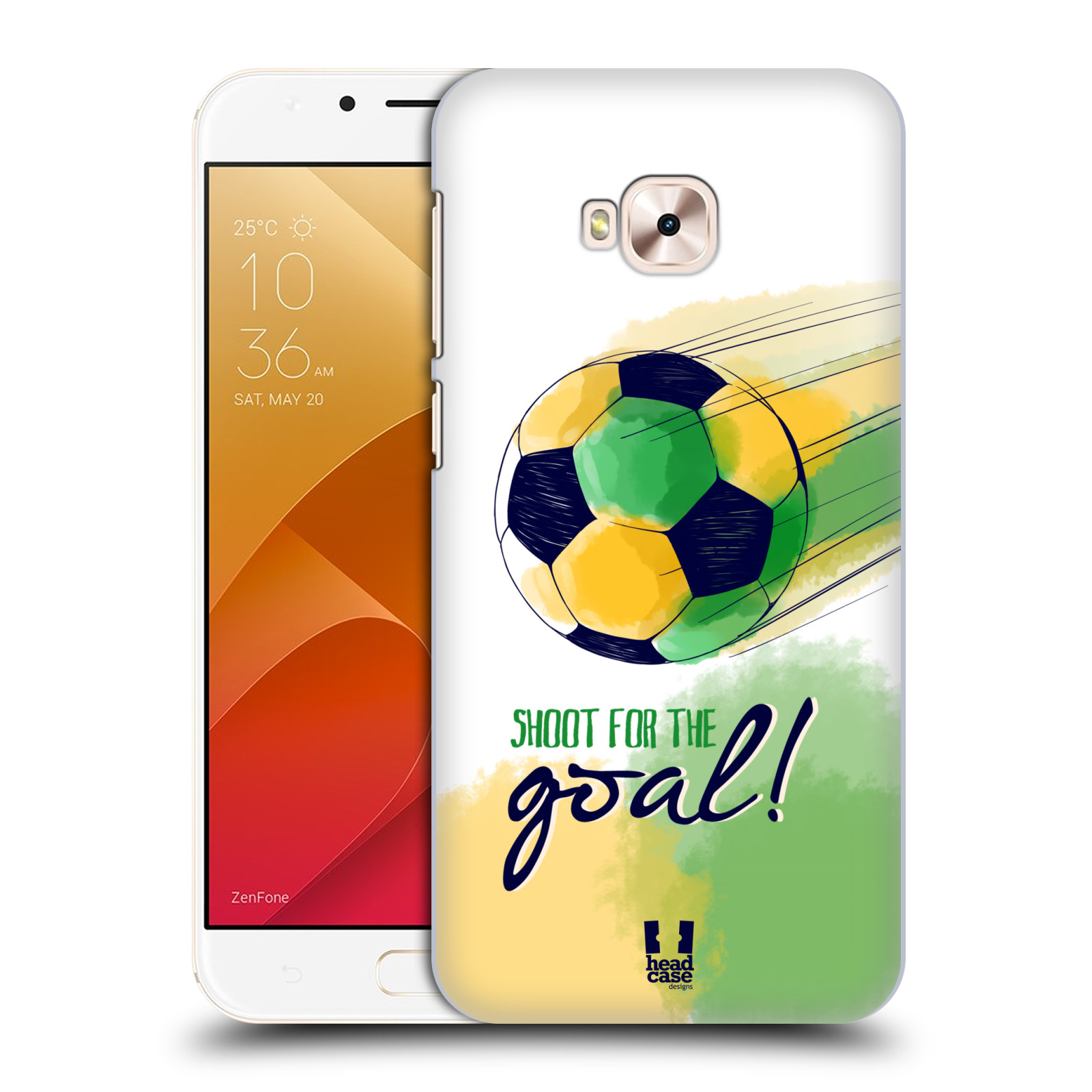 HEAD CASE plastový obal na mobil Asus Zenfone 4 Selfie Pro ZD552KL Sport fotbalový gól zelená barva