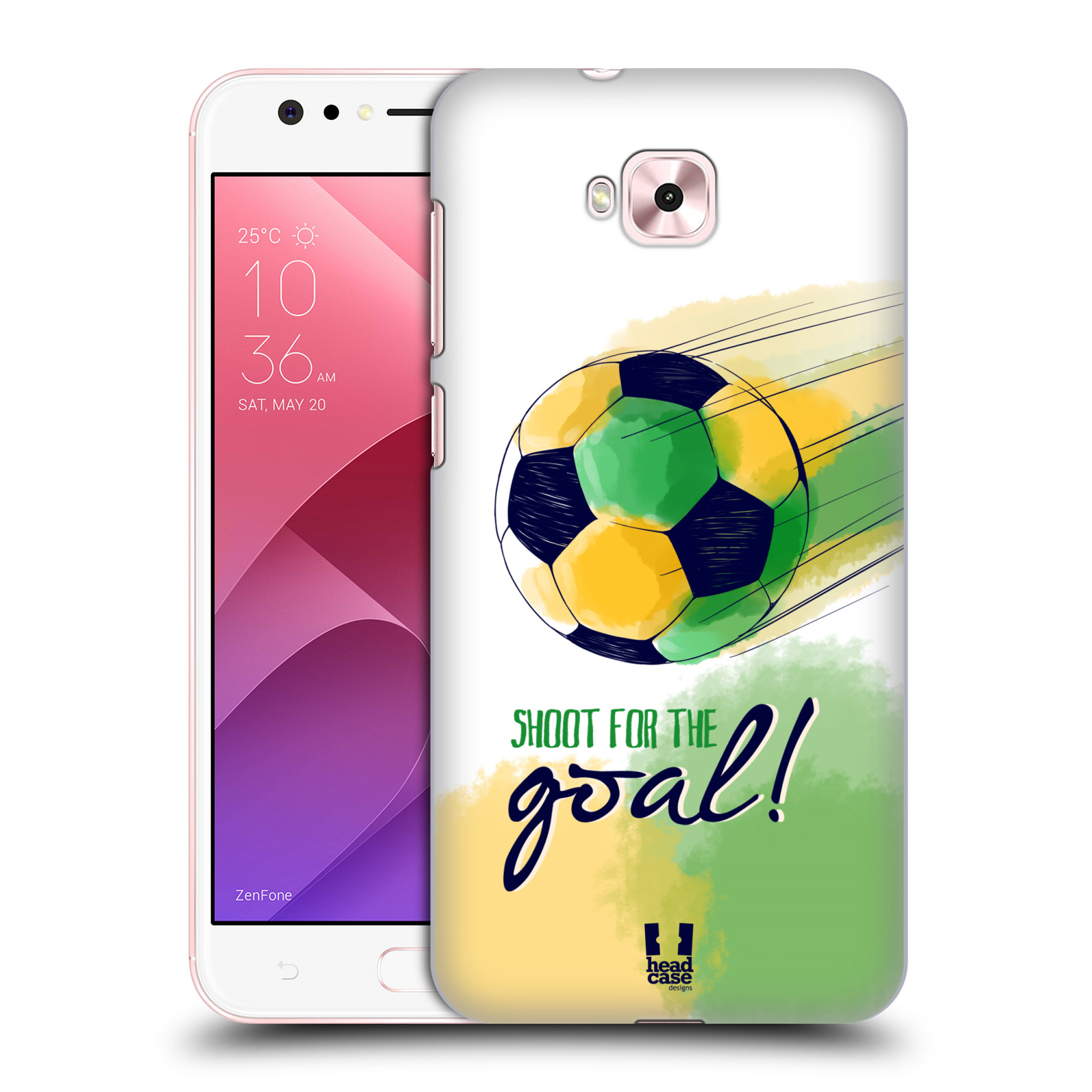 HEAD CASE plastový obal na mobil Asus Zenfone 4 Selfie ZD553KL Sport fotbalový gól zelená barva
